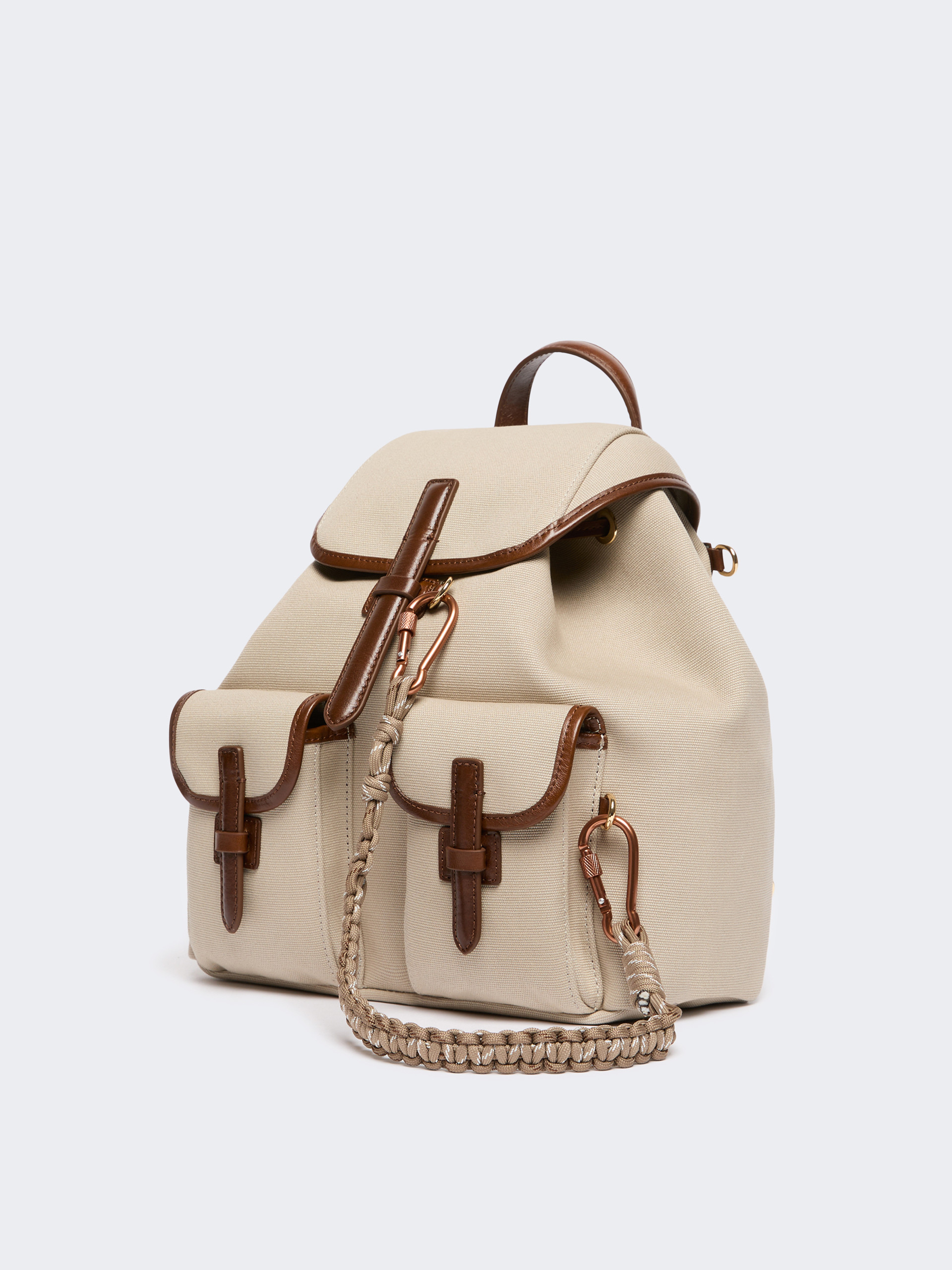 Plain-weave and leather backpack - Weekend Max Mara - 2