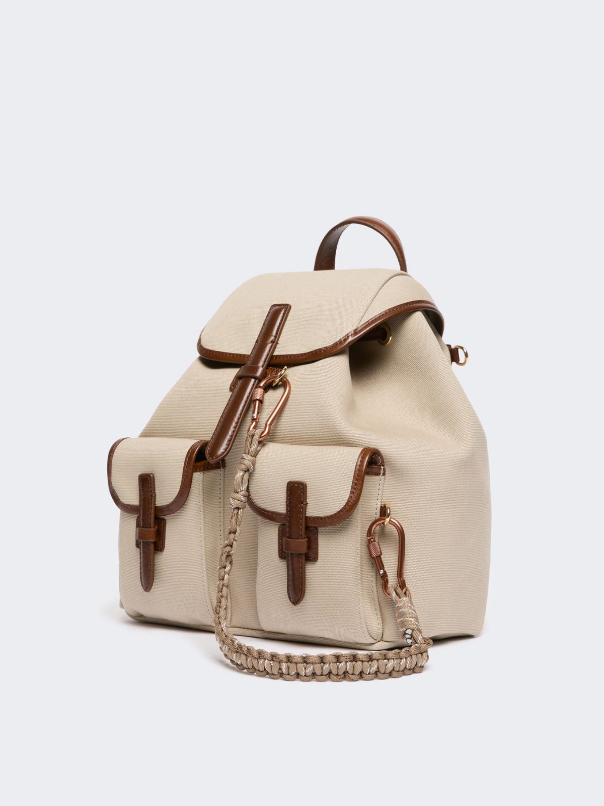 Plain-weave and leather backpack - Weekend Max Mara - 2
