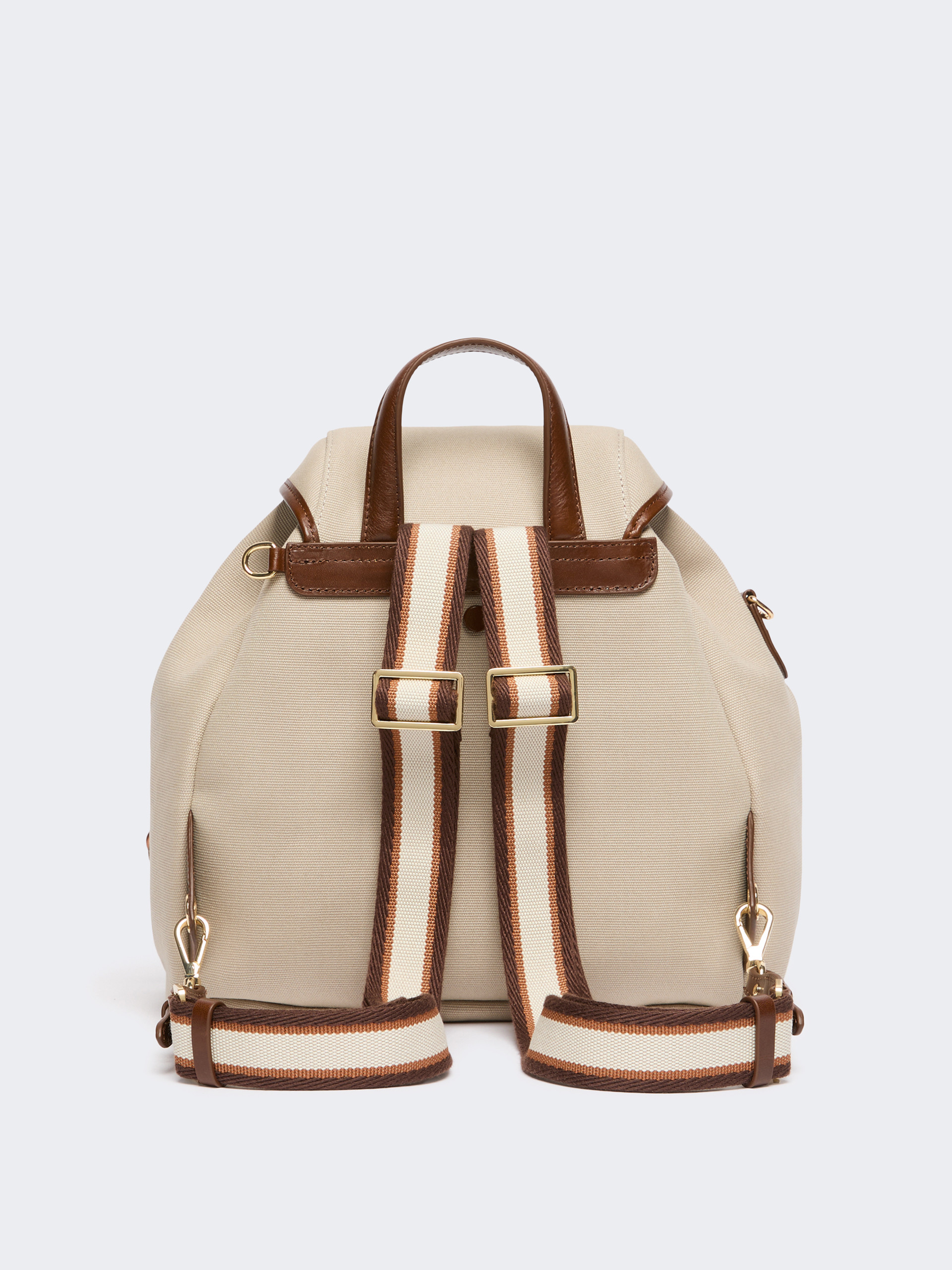 Plain-weave and leather backpack - Weekend Max Mara - 3