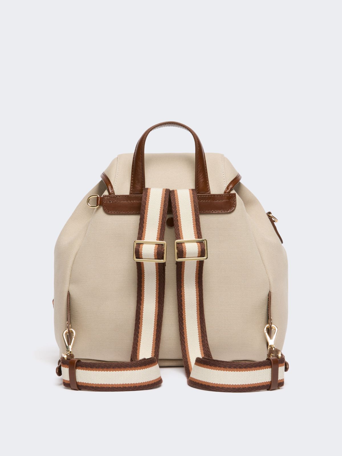 Plain-weave and leather backpack - Weekend Max Mara - 3