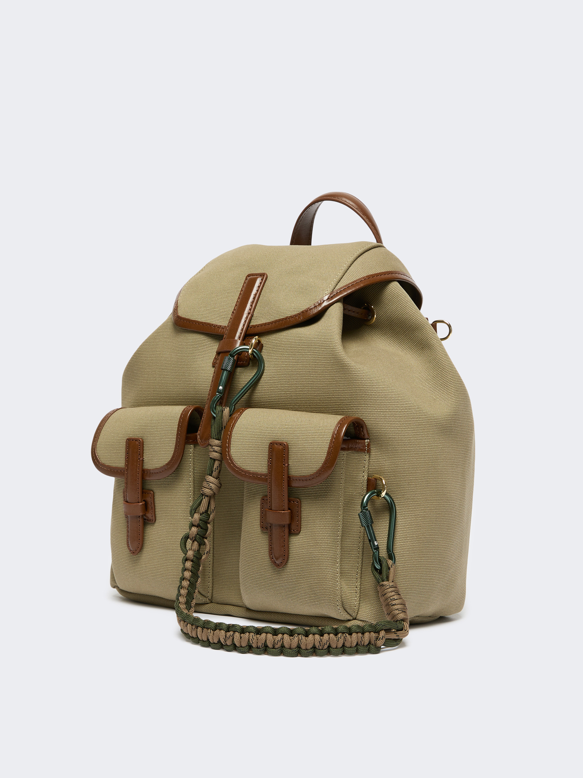 Plain-weave and leather backpack - Weekend Max Mara - 2