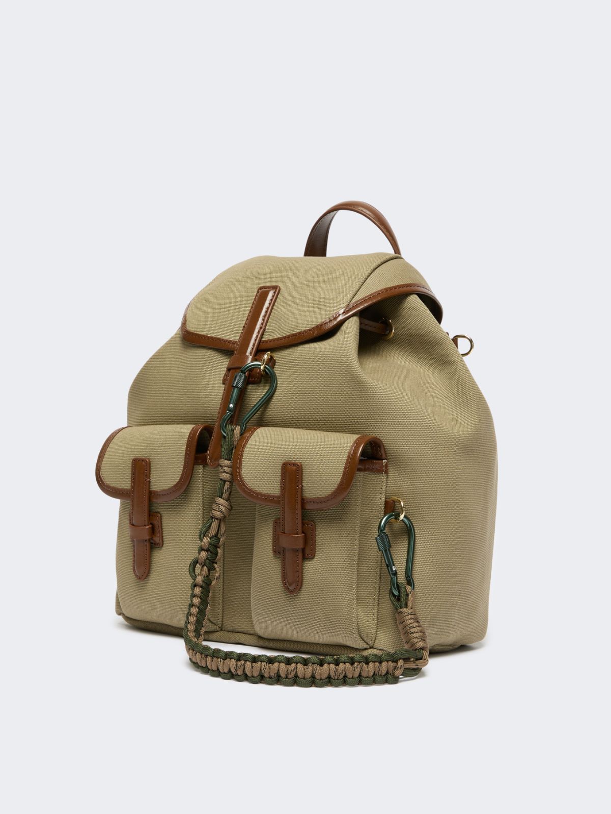 Plain-weave and leather backpack - Weekend Max Mara - 2