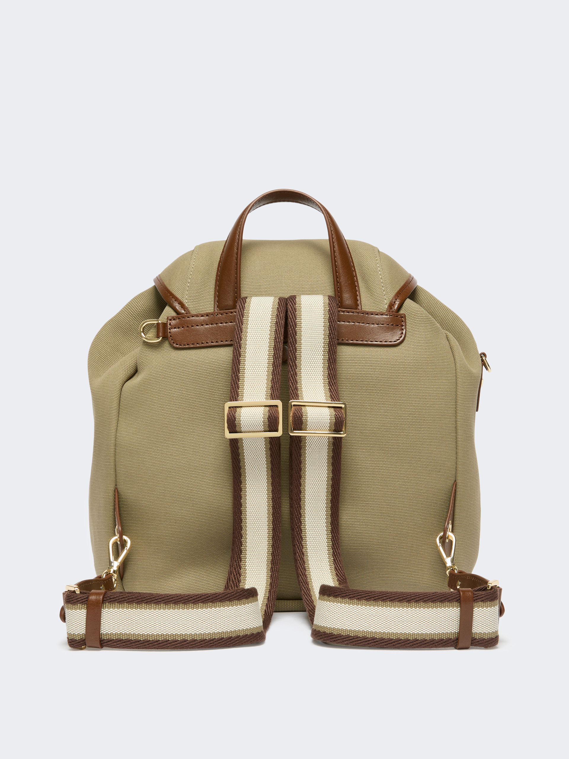 Plain-weave and leather backpack - Weekend Max Mara - 3