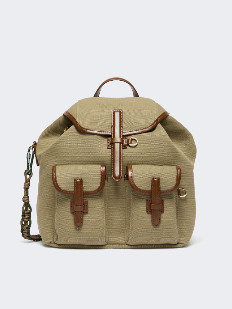 Plain-weave and leather backpack - Weekend Max Mara - 2
