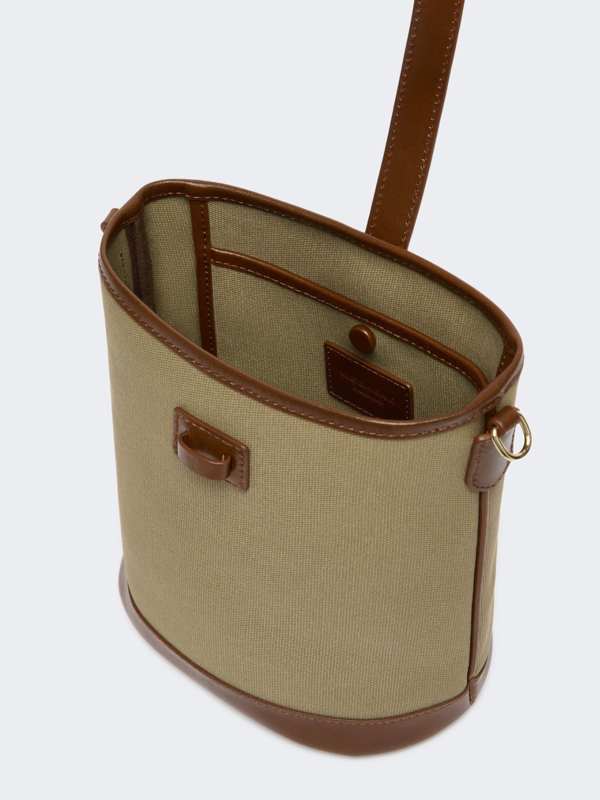 Small plain-weave and leather bucket bag - Weekend Max Mara - 5