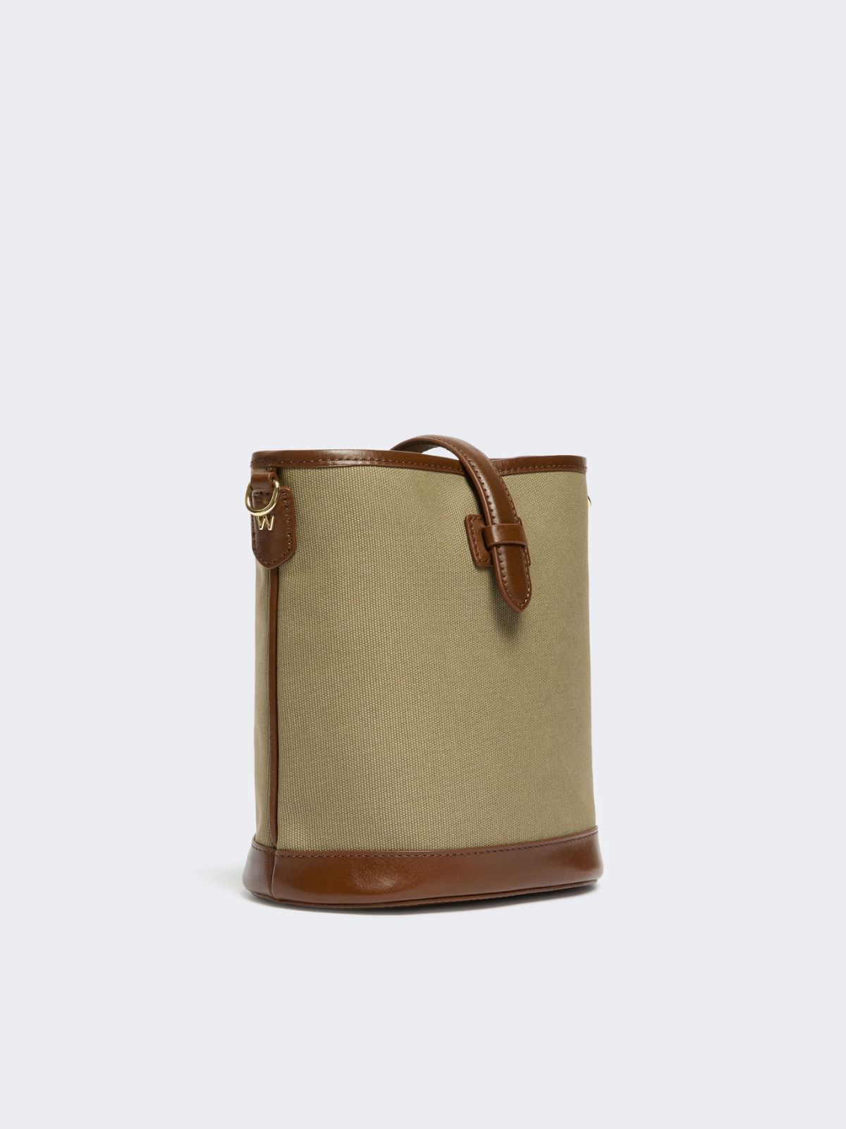 Small plain-weave and leather bucket bag - Weekend Max Mara - 6