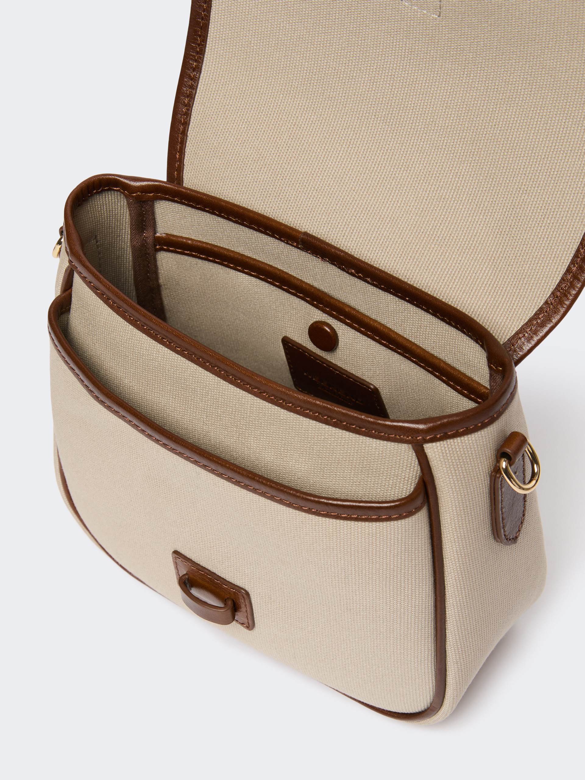 Borsa a tracolla piccola in canvas e pelle - Weekend Max Mara - 6