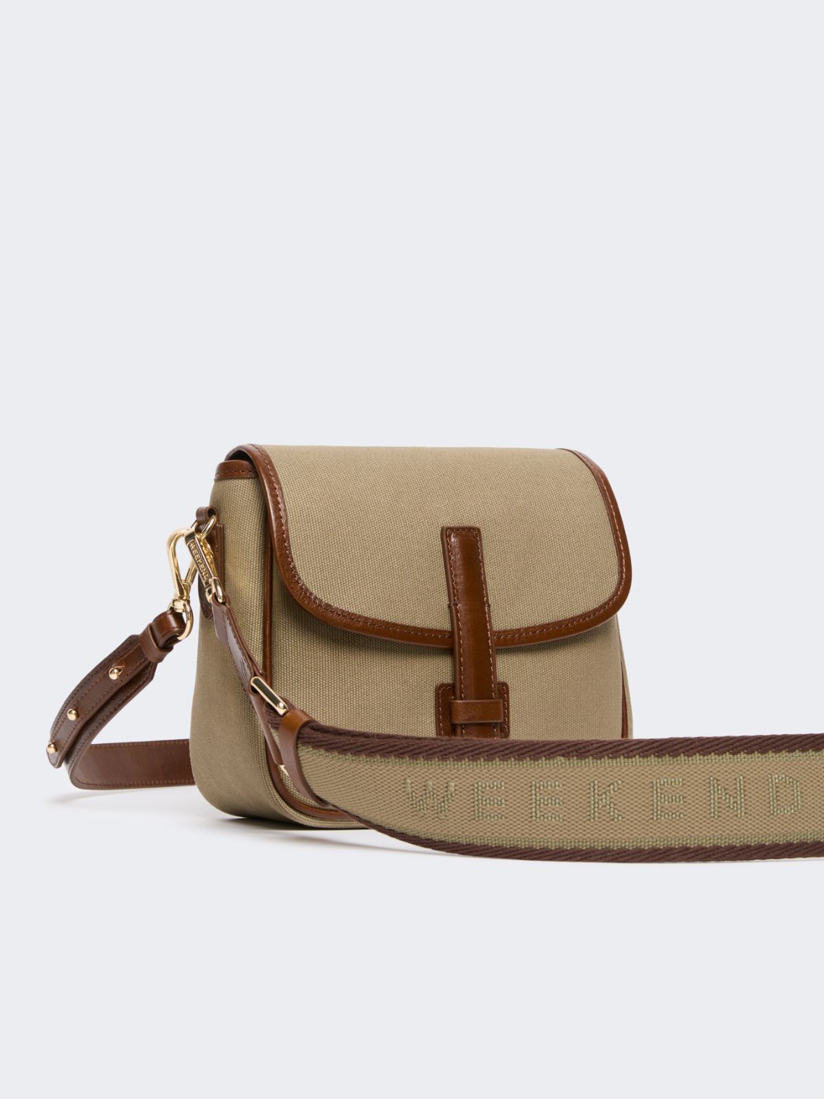 Borsa a tracolla piccola in canvas e pelle - Weekend Max Mara - 5