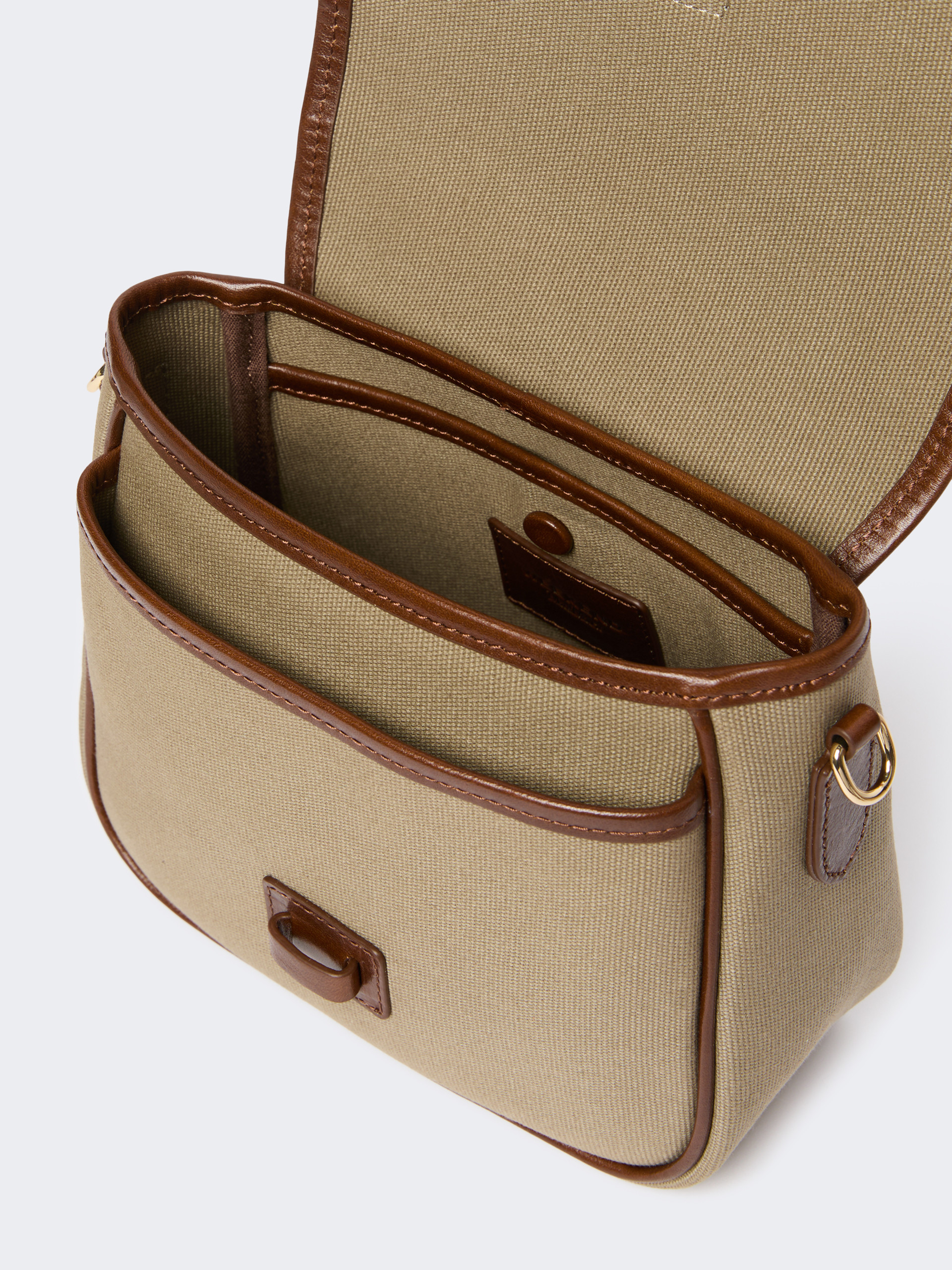 Borsa a tracolla piccola in canvas e pelle - Weekend Max Mara - 6