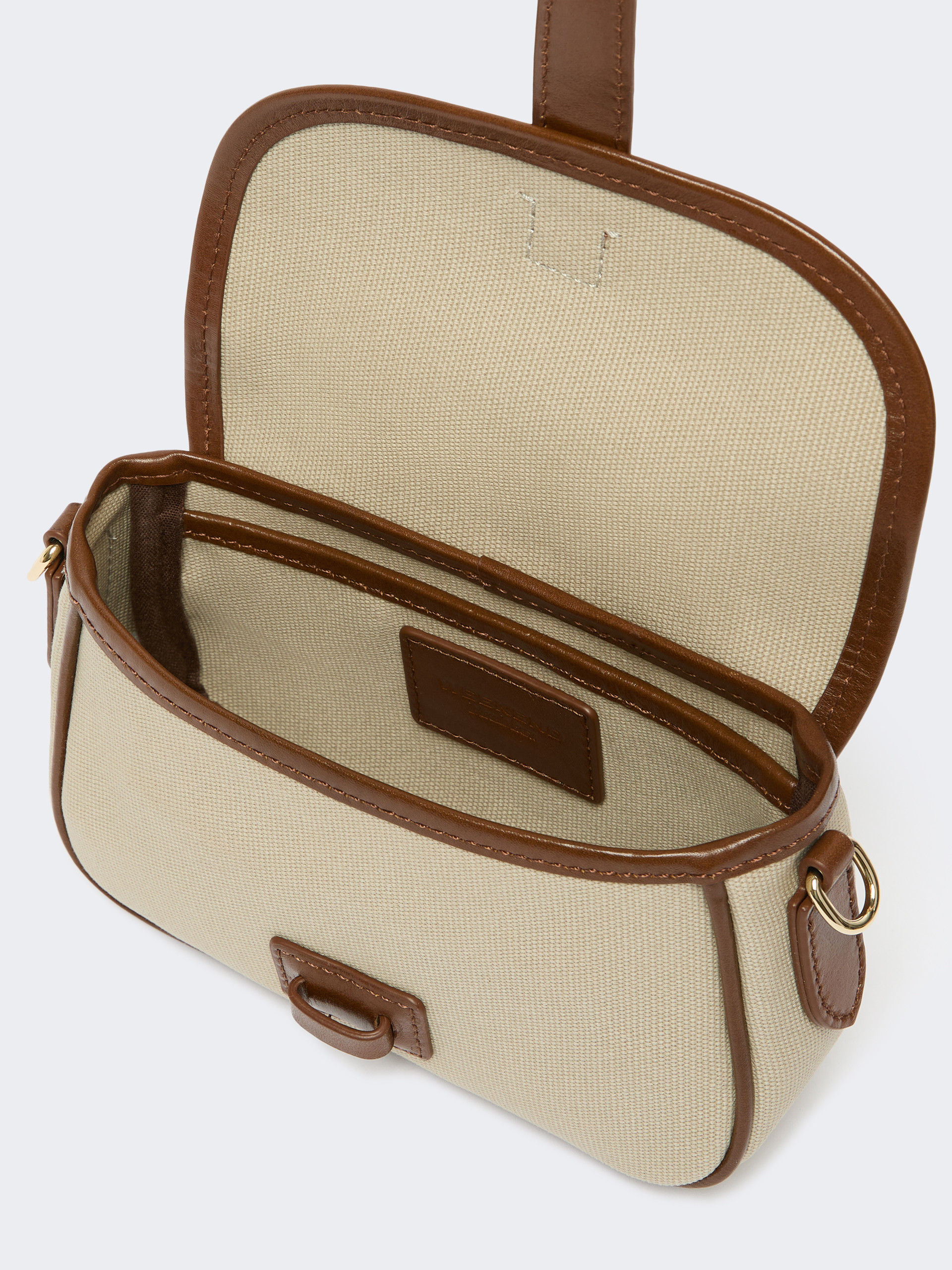 Micro plain-weave and leather shoulder bag - Weekend Max Mara - 5