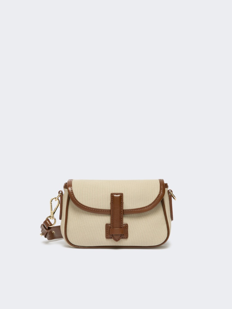 Micro plain-weave and leather shoulder bag - Weekend Max Mara