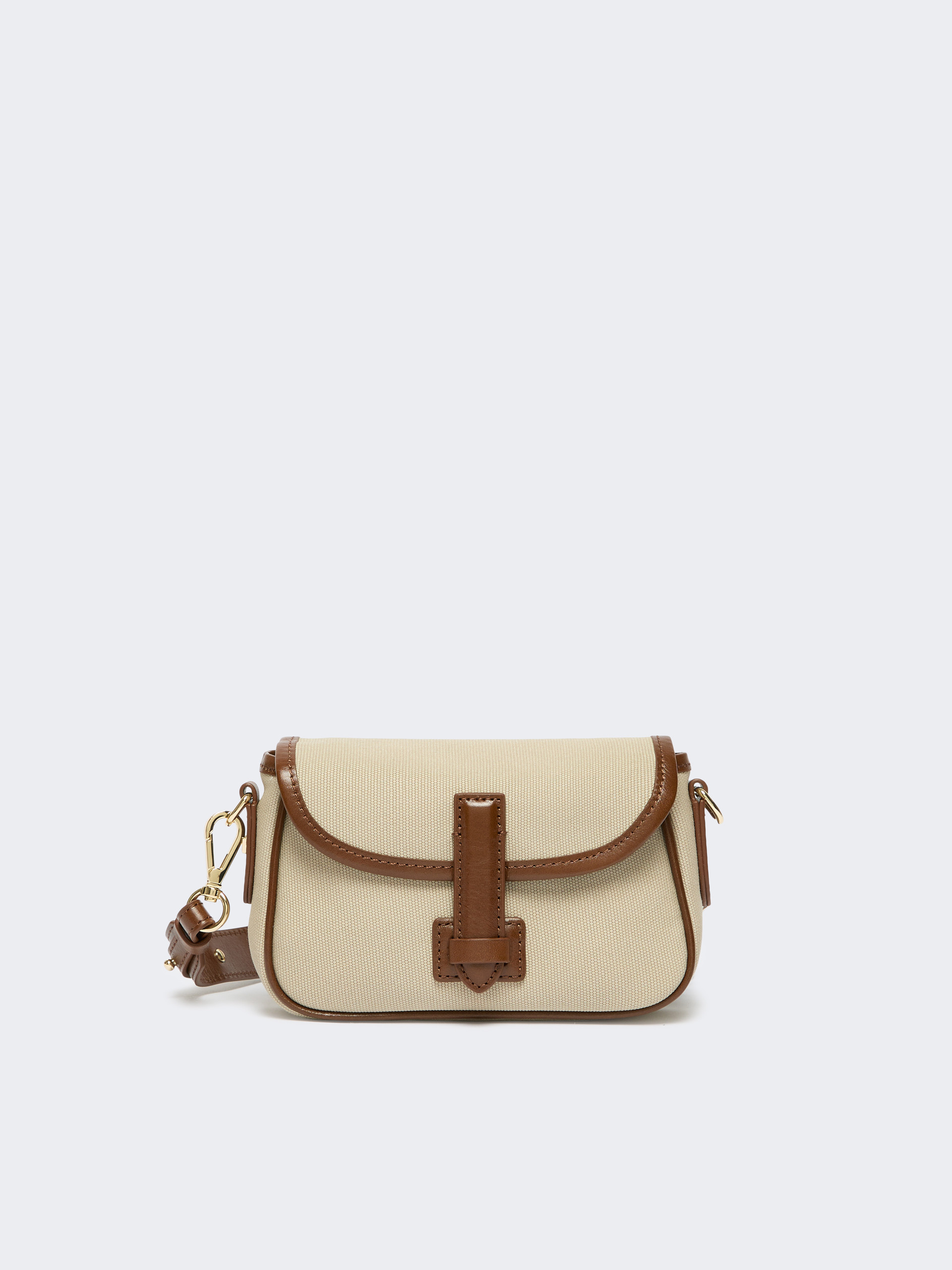 Micro plain-weave and leather shoulder bag - Weekend Max Mara