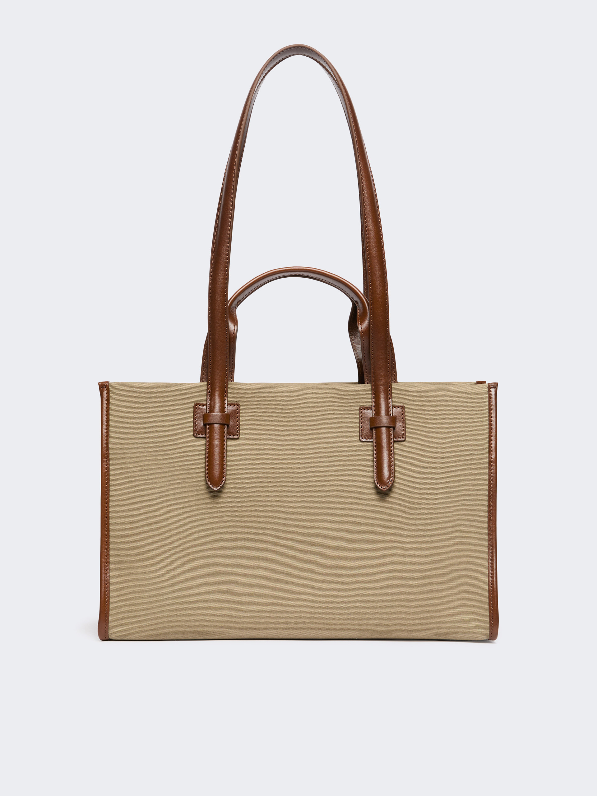Plain-weave and leather shopping bag - Weekend Max Mara - 3