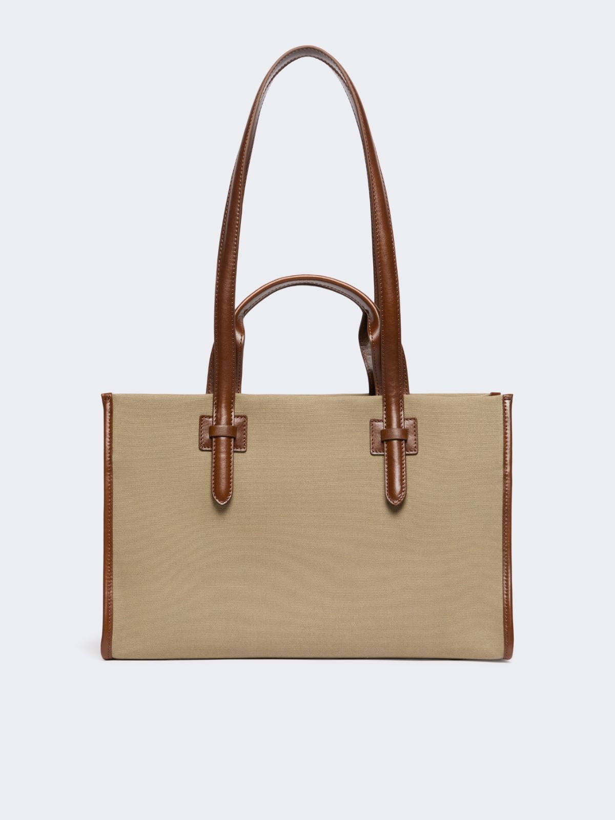 Plain-weave and leather shopping bag - Weekend Max Mara - 3