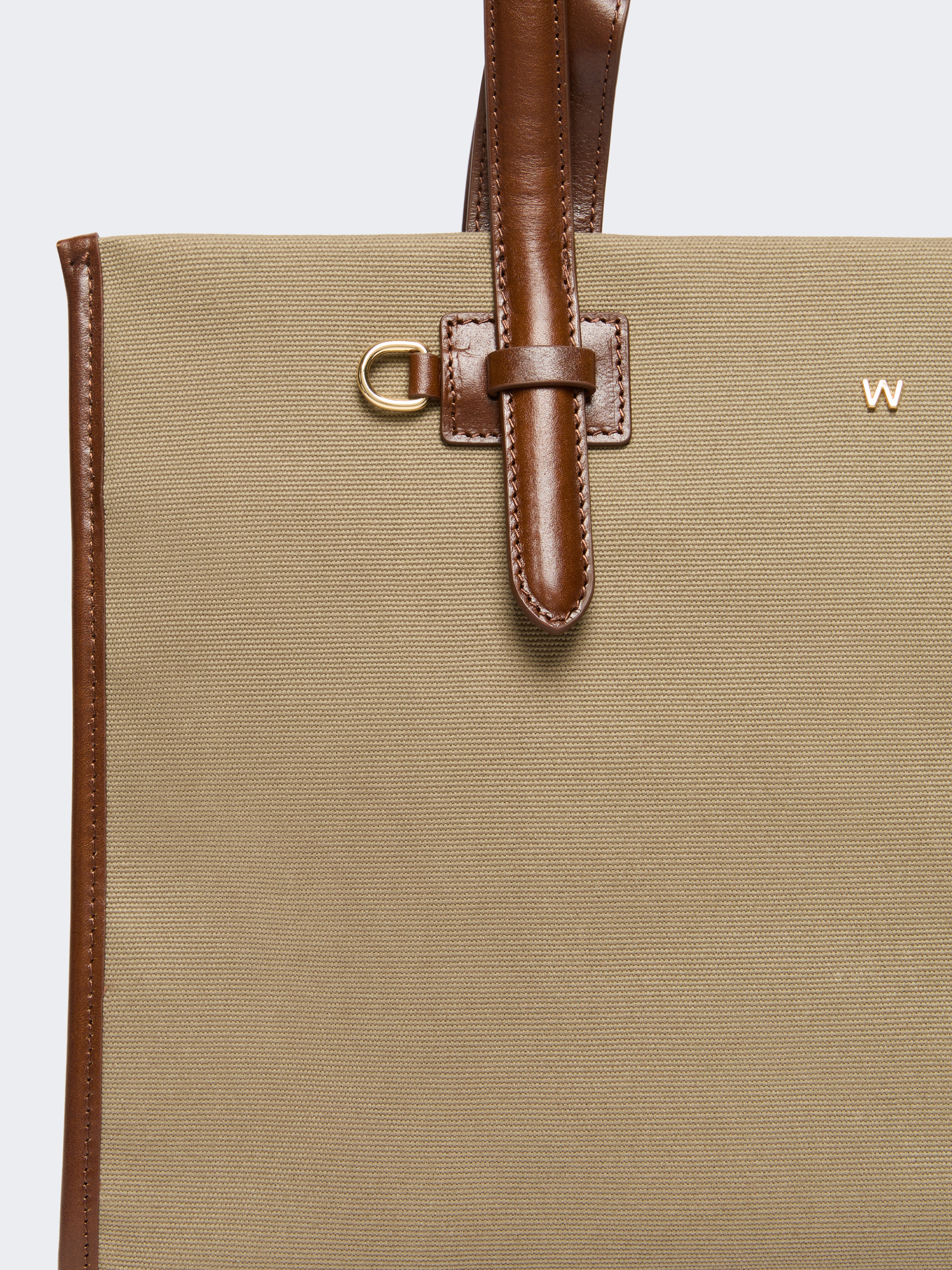 Plain-weave and leather shopping bag - Weekend Max Mara - 5