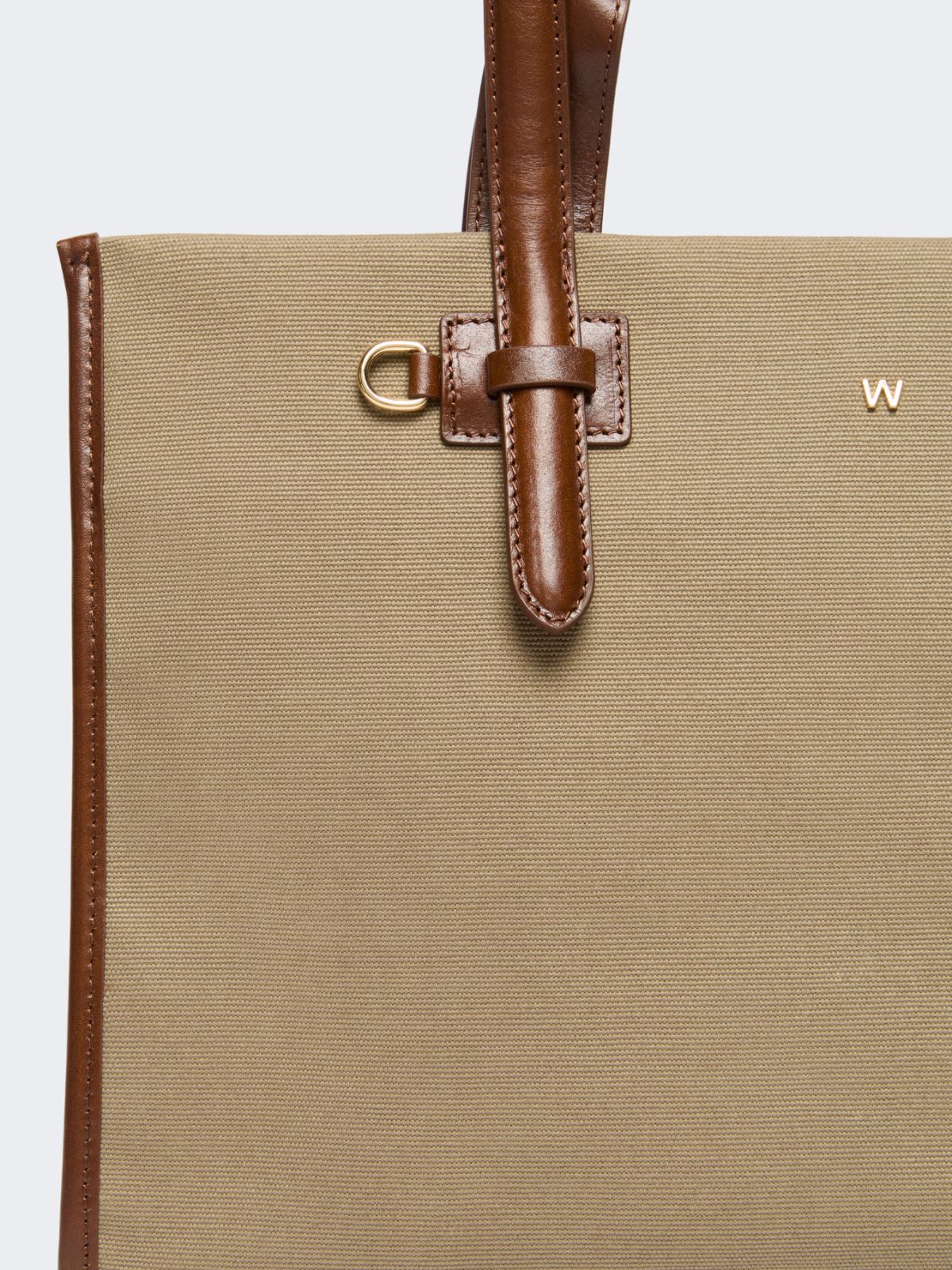 Plain-weave and leather shopping bag - Weekend Max Mara - 5