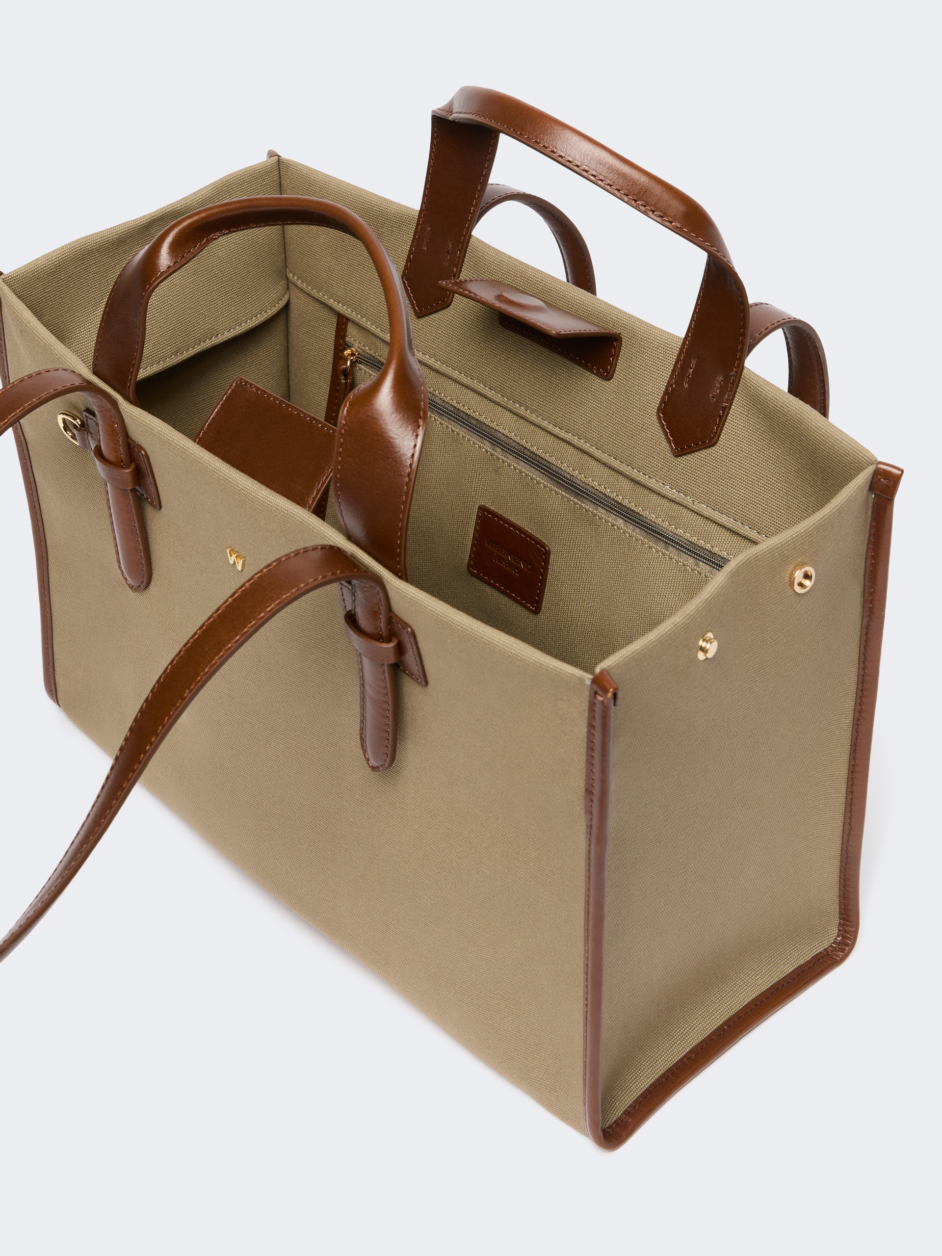 Plain-weave and leather shopping bag - Weekend Max Mara - 6