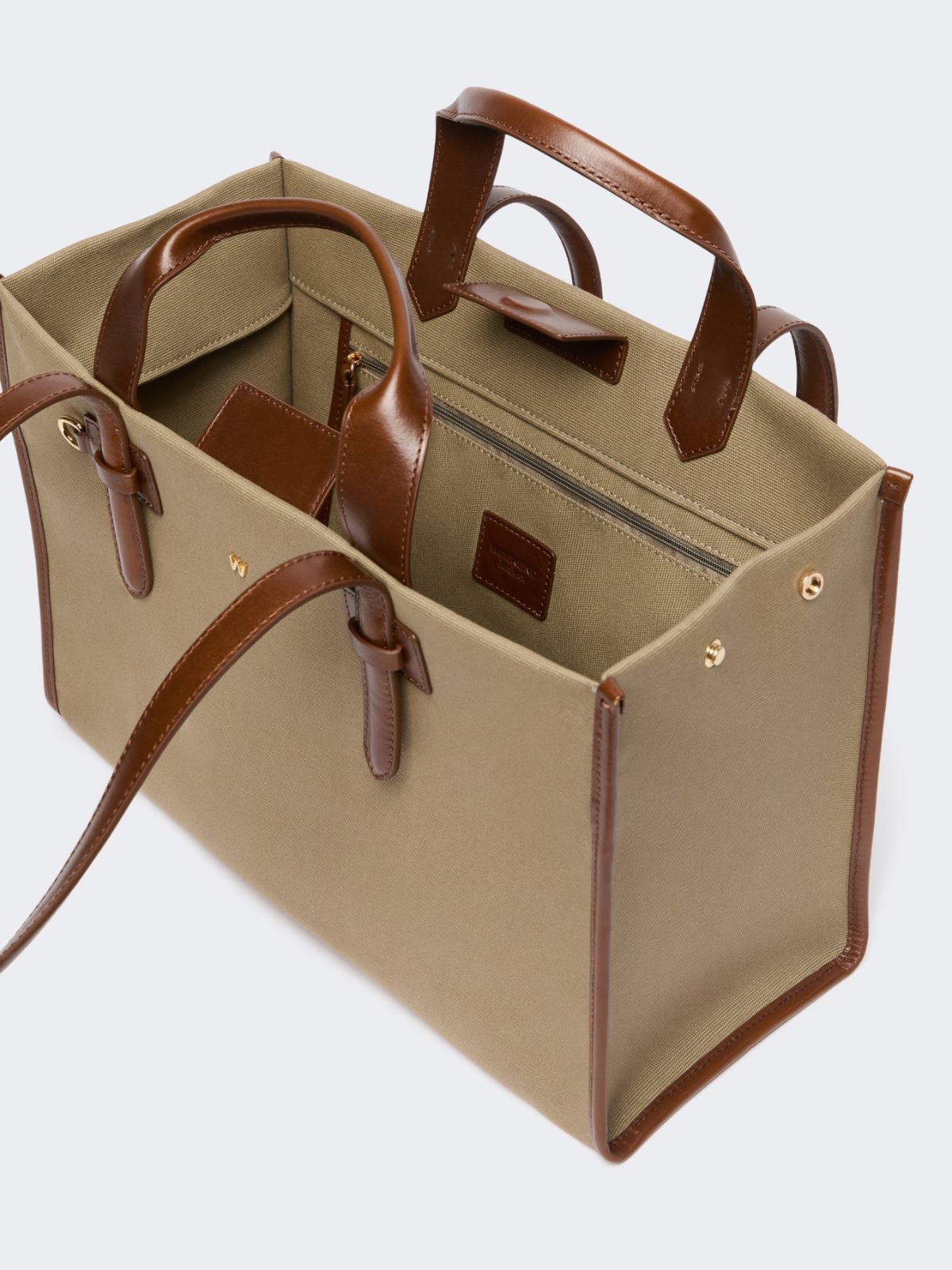 Plain-weave and leather shopping bag - Weekend Max Mara - 6