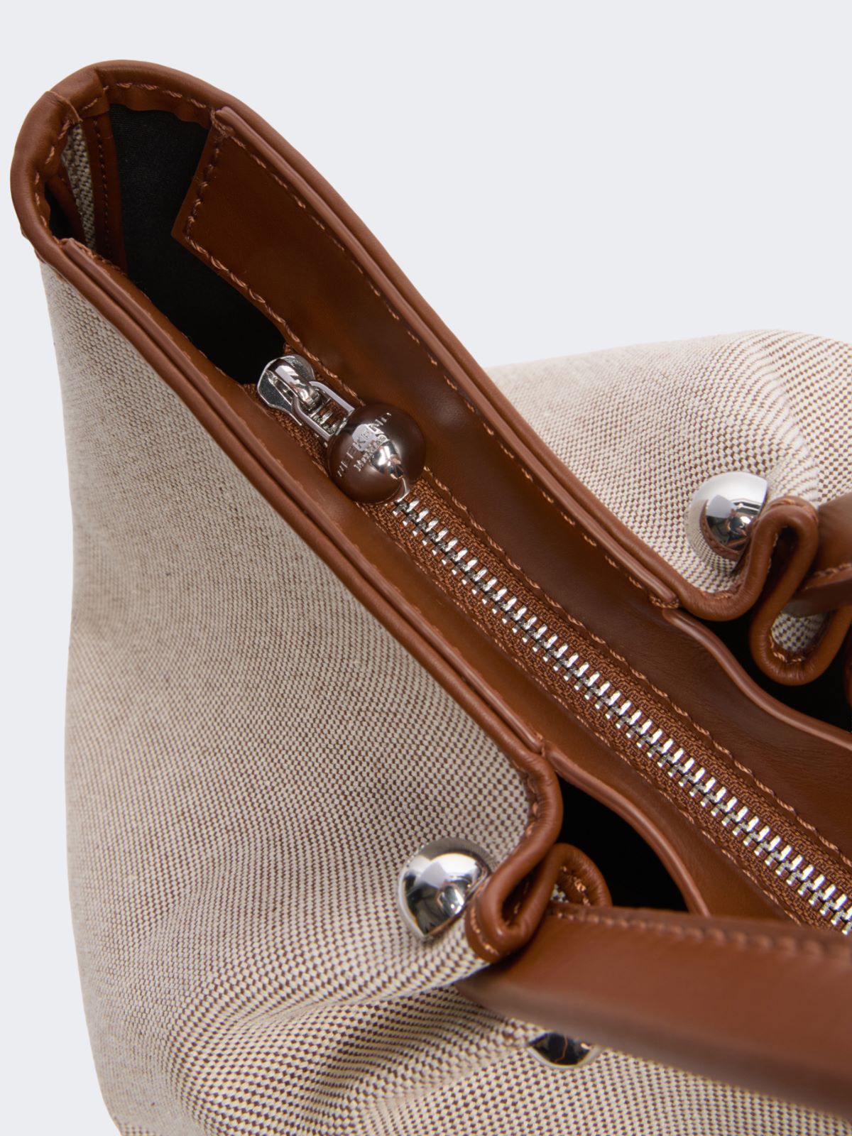 Plain-weave fabric and leather shopping bag - Weekend Max Mara - 6
