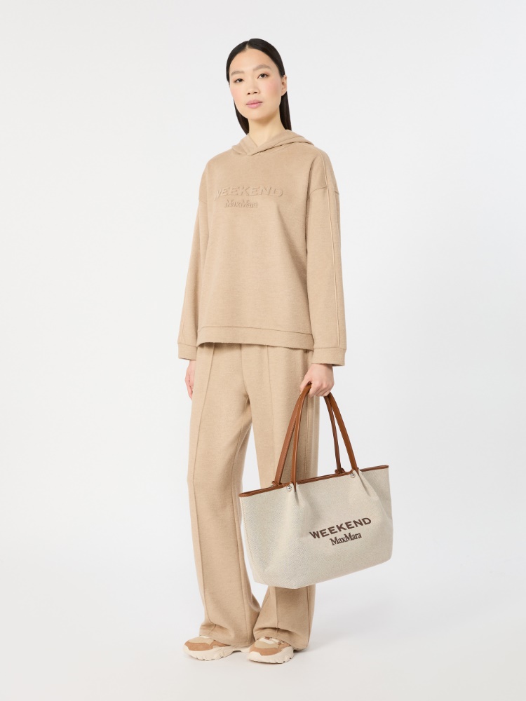 Plain-weave fabric and leather shopping bag - Weekend Max Mara - 2