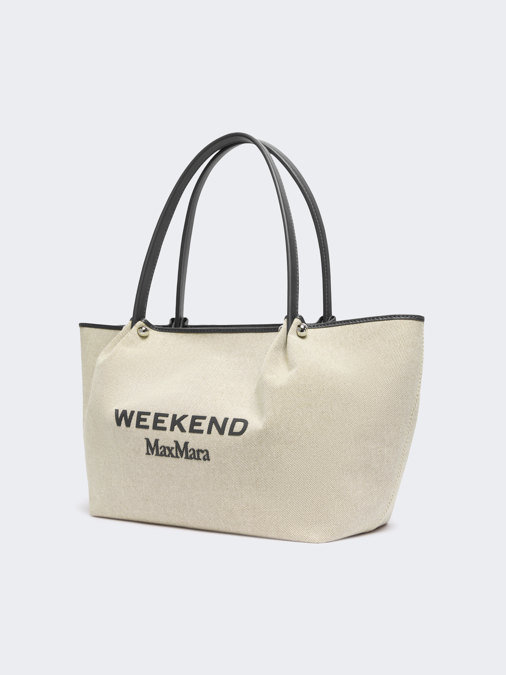 Plain-weave fabric and leather shopping bag - Weekend Max Mara - 2