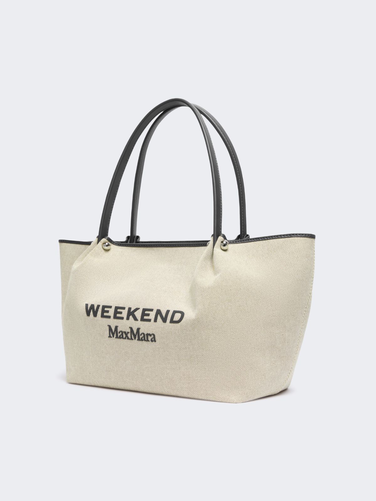 Plain-weave fabric and leather shopping bag - Weekend Max Mara - 2