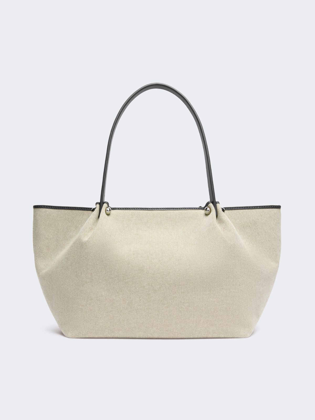 Plain-weave fabric and leather shopping bag - Weekend Max Mara - 3
