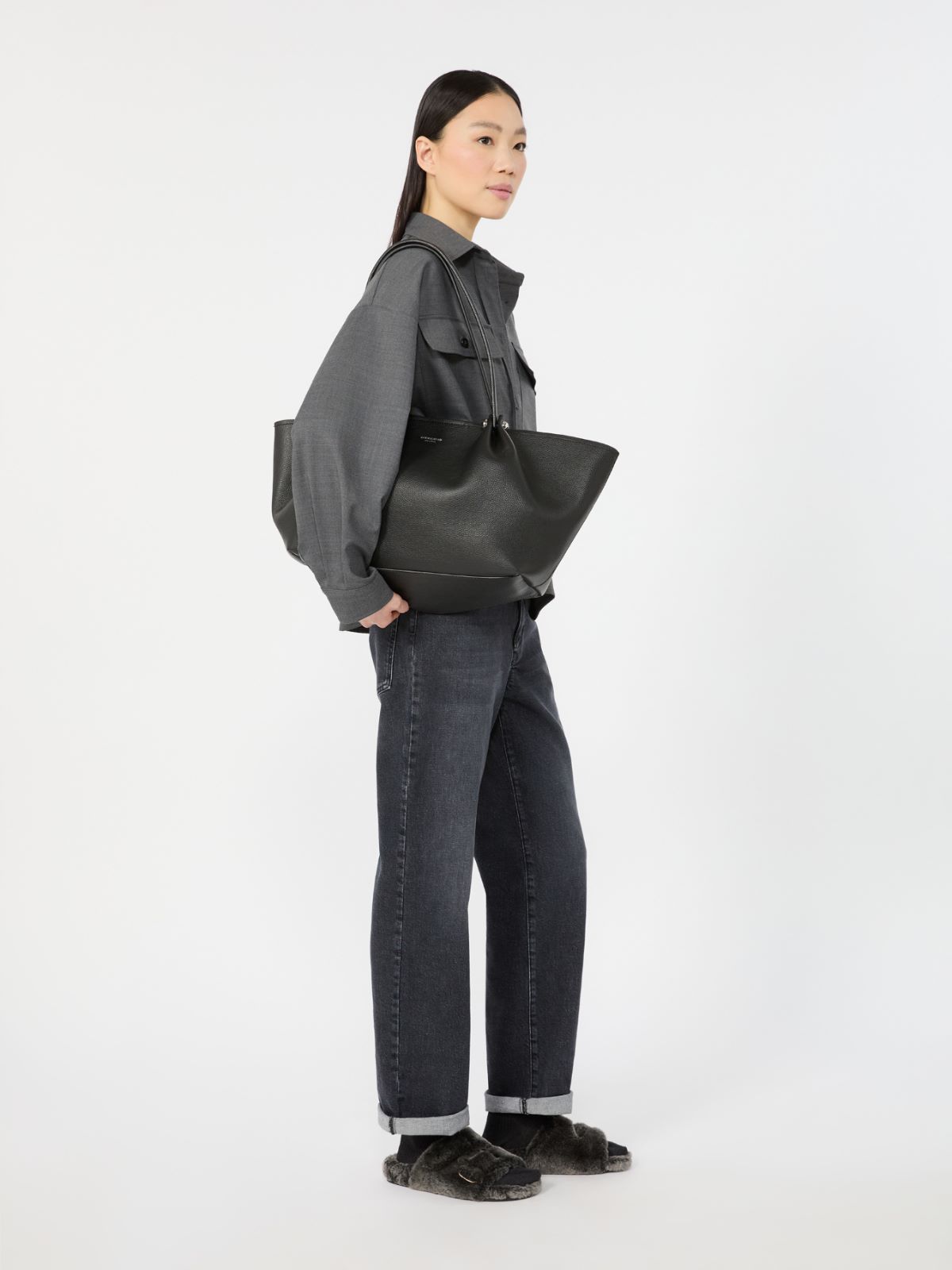 Textured leather tote bag - Weekend Max Mara - 8
