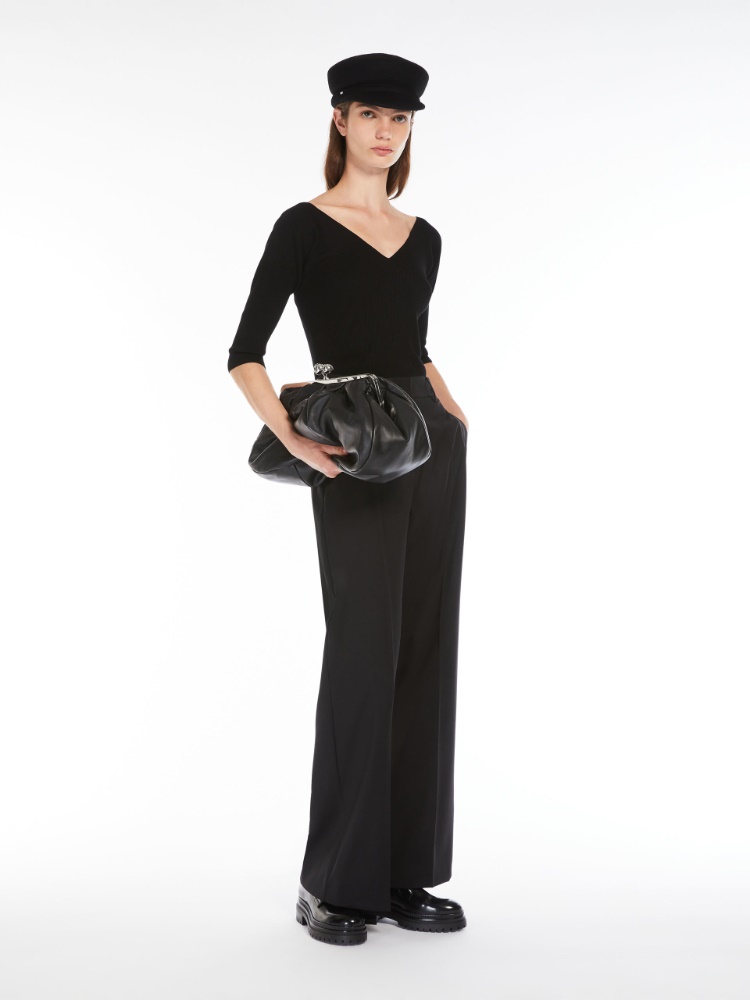 Large sheepskin Pasticcino Bag - BLACK - Weekend - 9