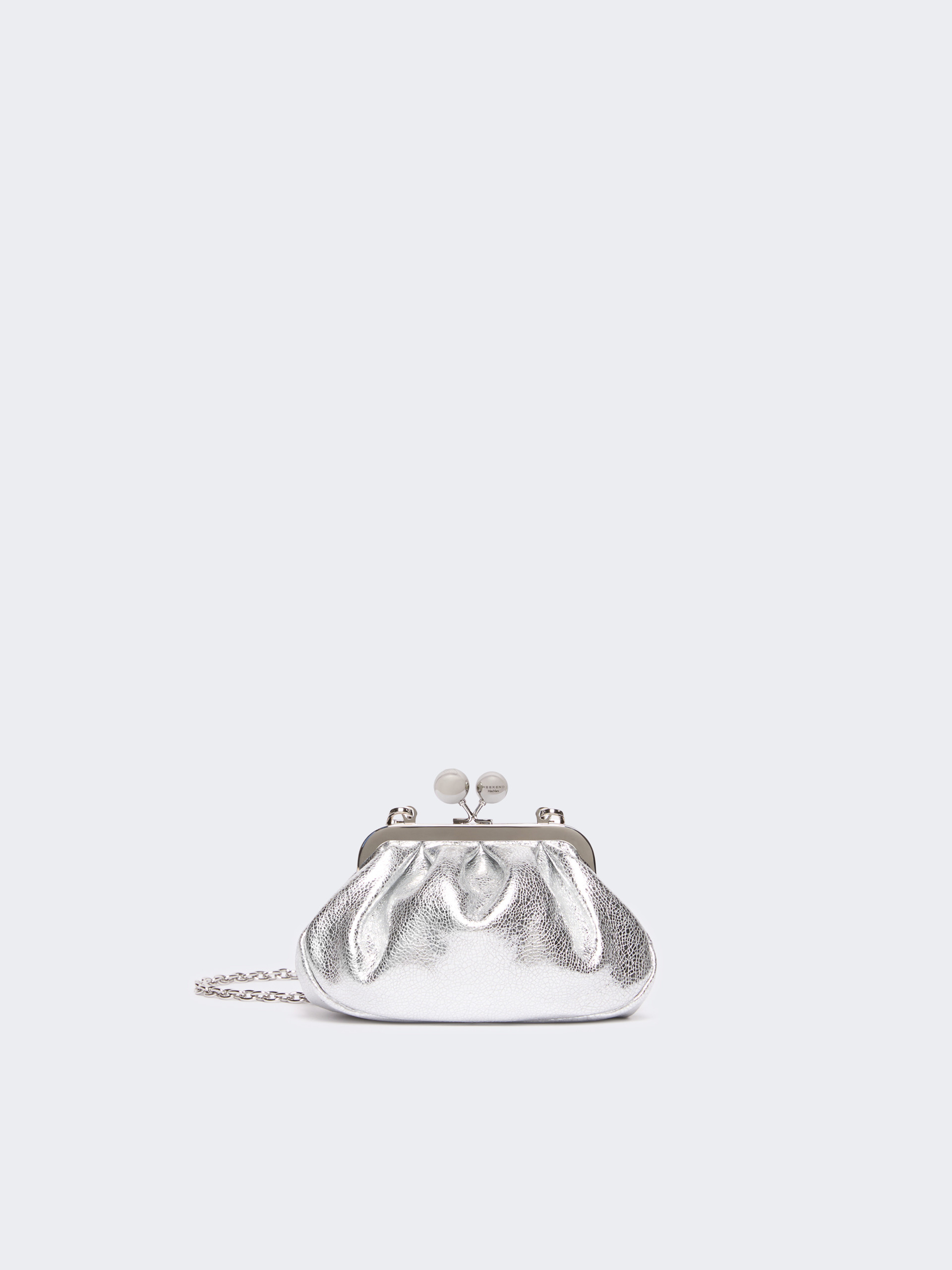Extra-small Pasticcino Bag in metallic leather - SILVER - Weekend Max Mara