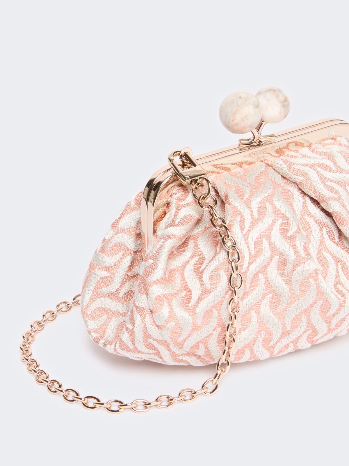 Small Pasticcino Bag in linen, silk and cotton jacquard - PINK - Weekend Max Mara - 4