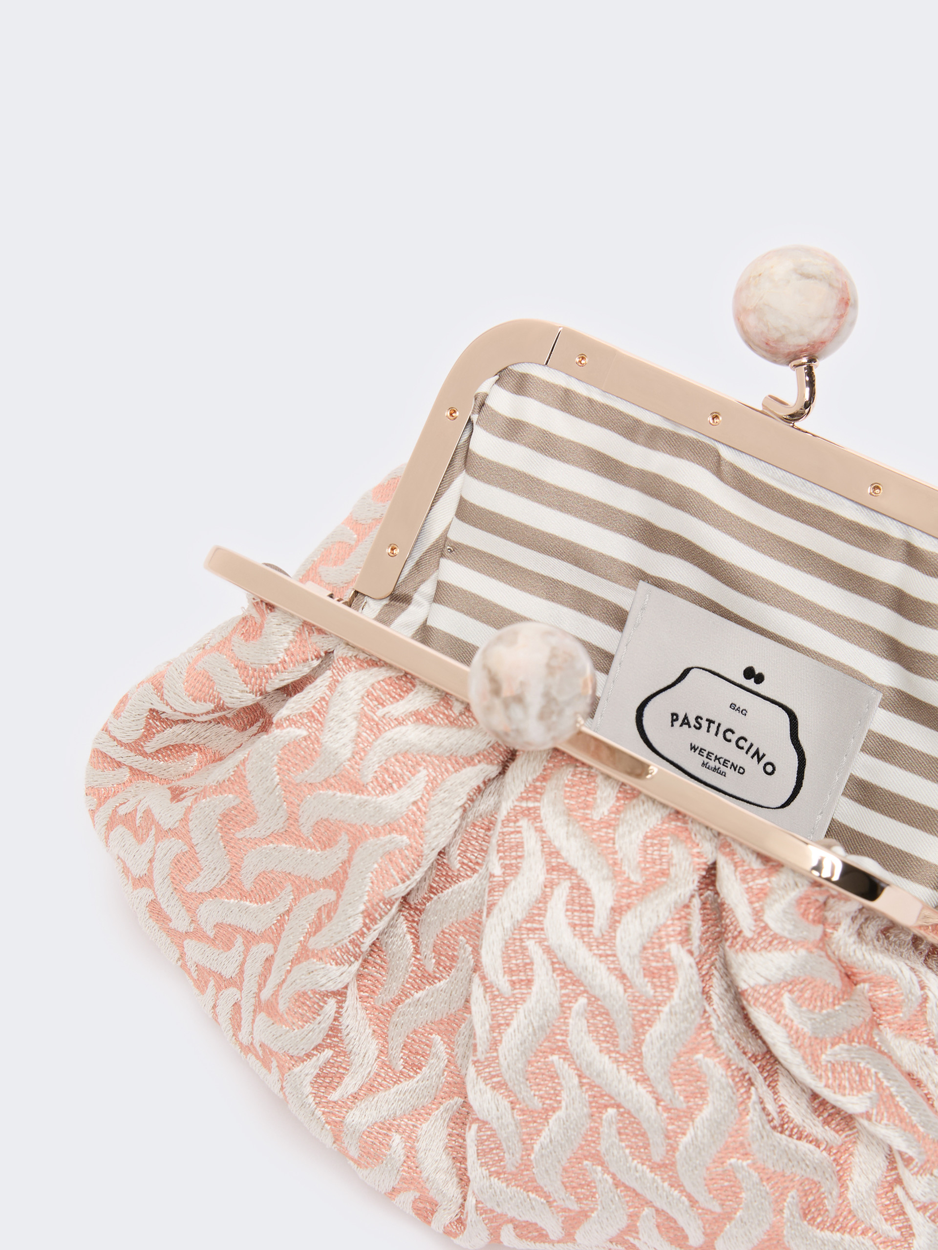 Small Pasticcino Bag in linen, silk and cotton jacquard - PINK - Weekend Max Mara - 6