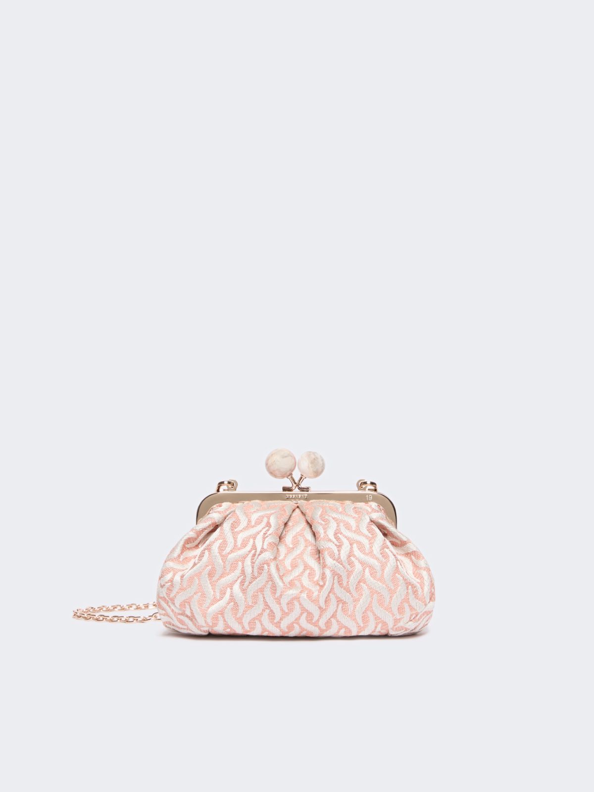 Small Pasticcino Bag in linen, silk and cotton jacquard - PINK - Weekend Max Mara