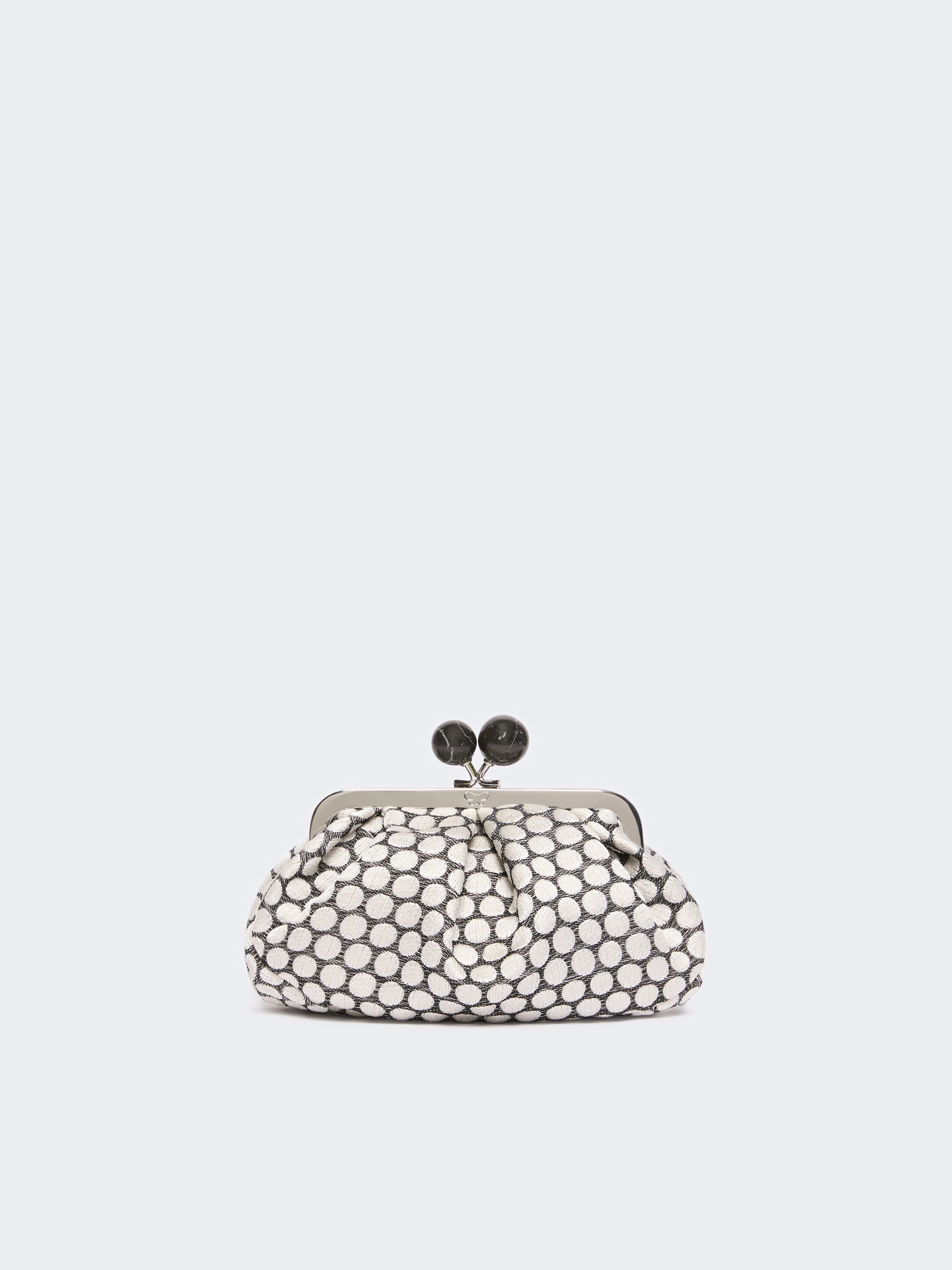 Small Pasticcino Bag in linen, silk and cotton jacquard - BLACK - Weekend Max Mara - 3