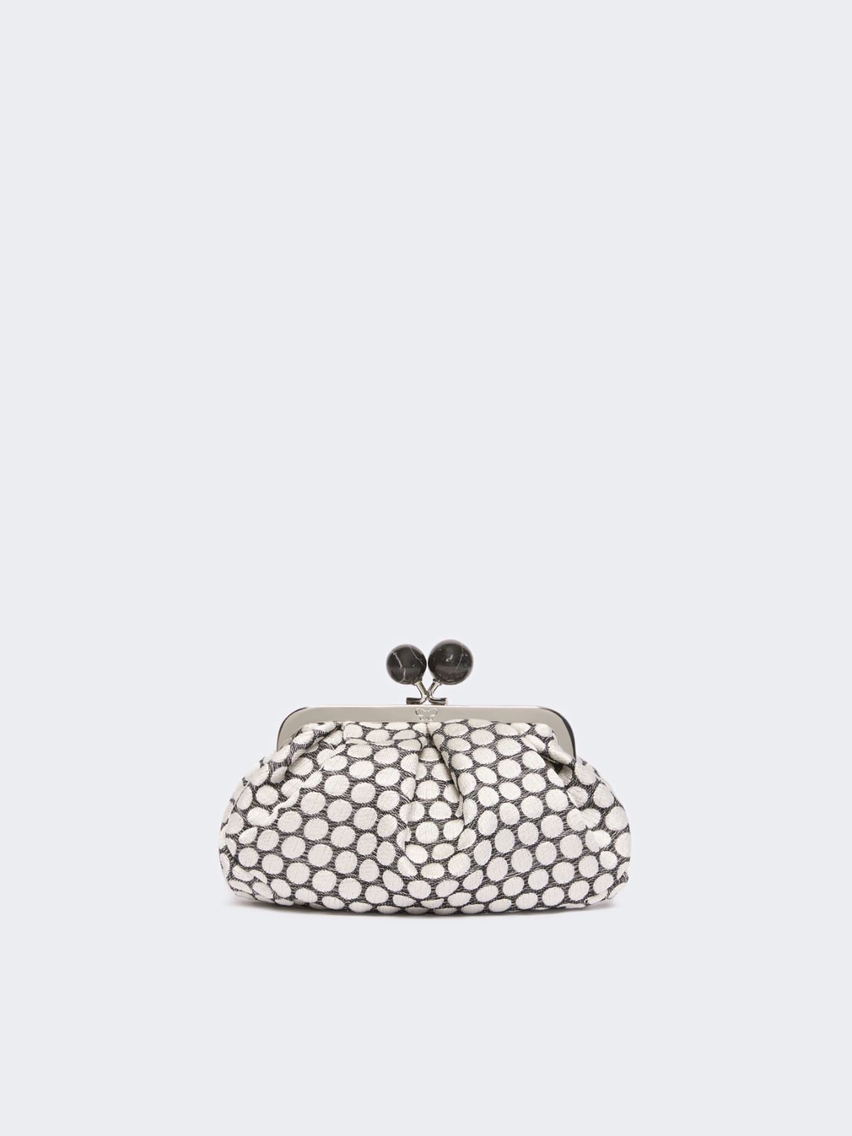 Small Pasticcino Bag in linen, silk and cotton jacquard - BLACK - Weekend Max Mara - 3
