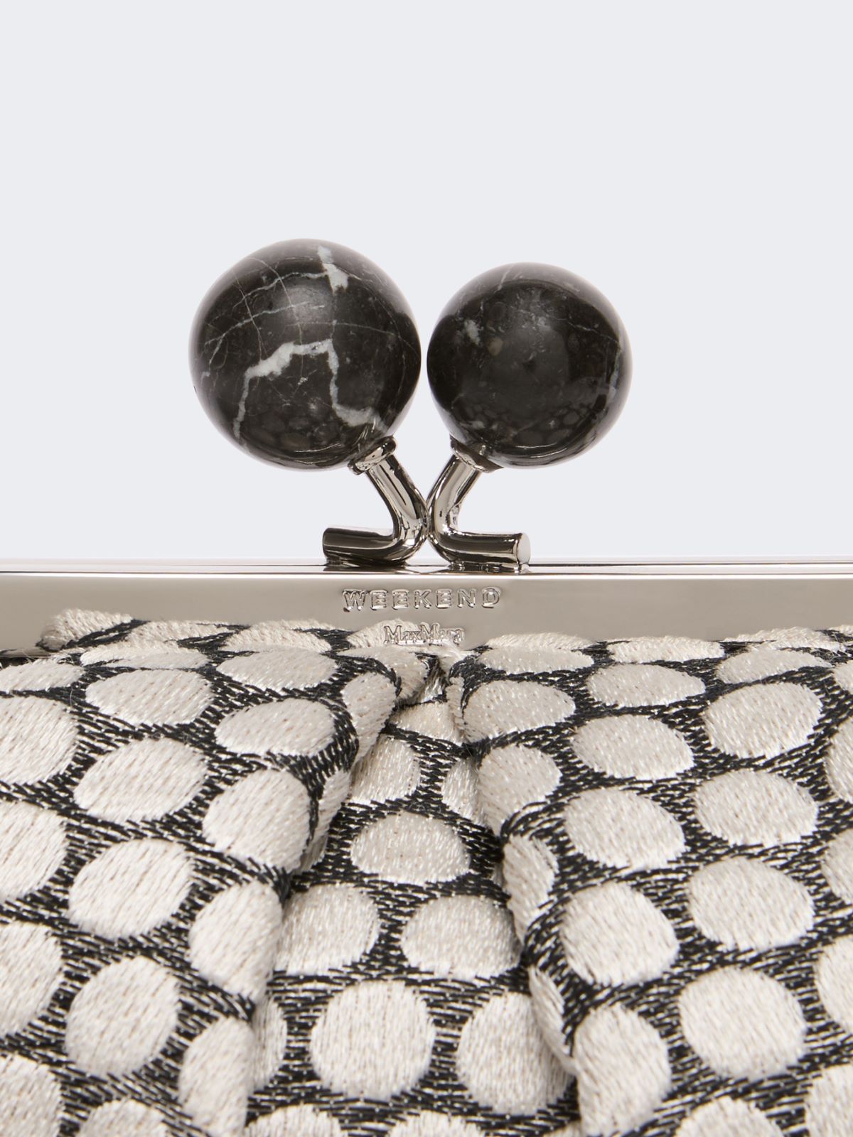 Small Pasticcino Bag in linen, silk and cotton jacquard - BLACK - Weekend Max Mara - 5