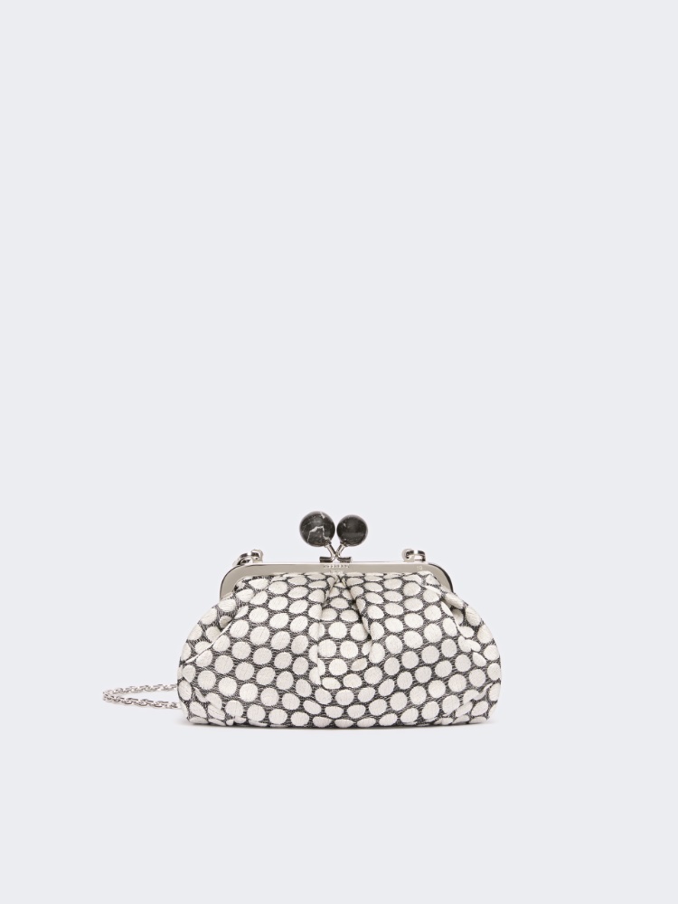 Small Pasticcino Bag in linen, silk and cotton jacquard - BLACK - Weekend Max Mara