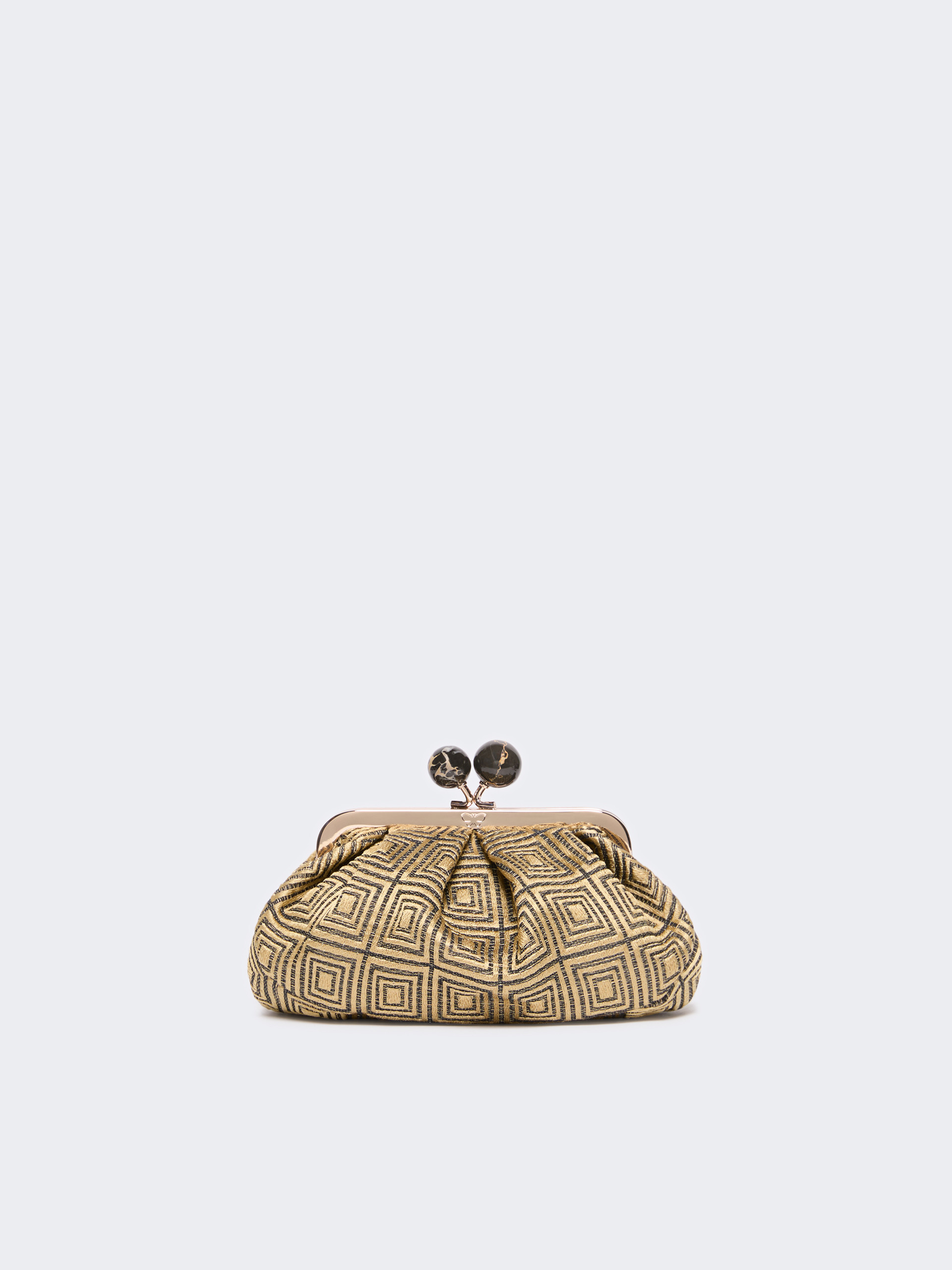 Small Pasticcino Bag in linen, silk and cotton jacquard - YELLOW - Weekend Max Mara - 3