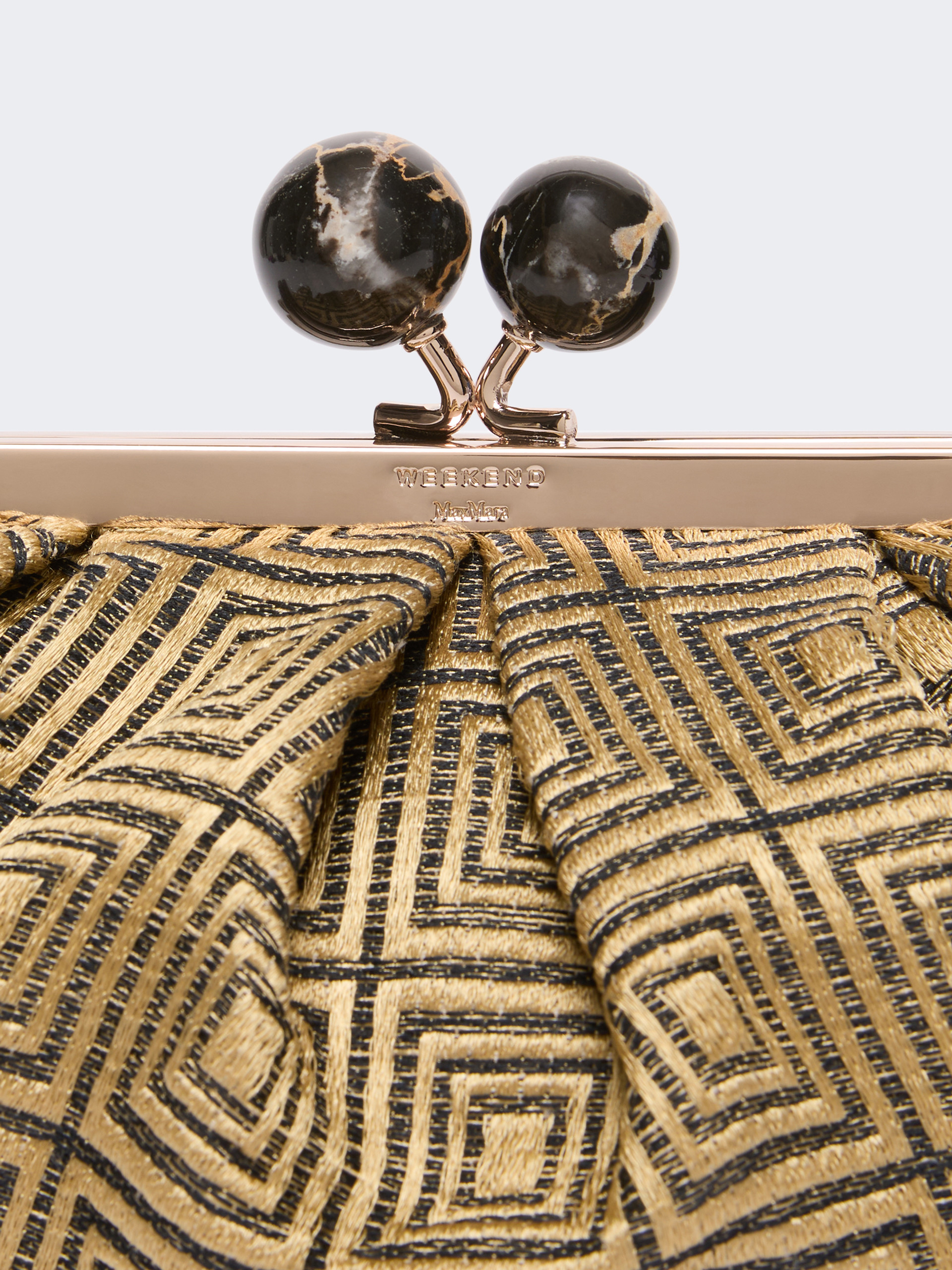 Small Pasticcino Bag in linen, silk and cotton jacquard - YELLOW - Weekend Max Mara - 5