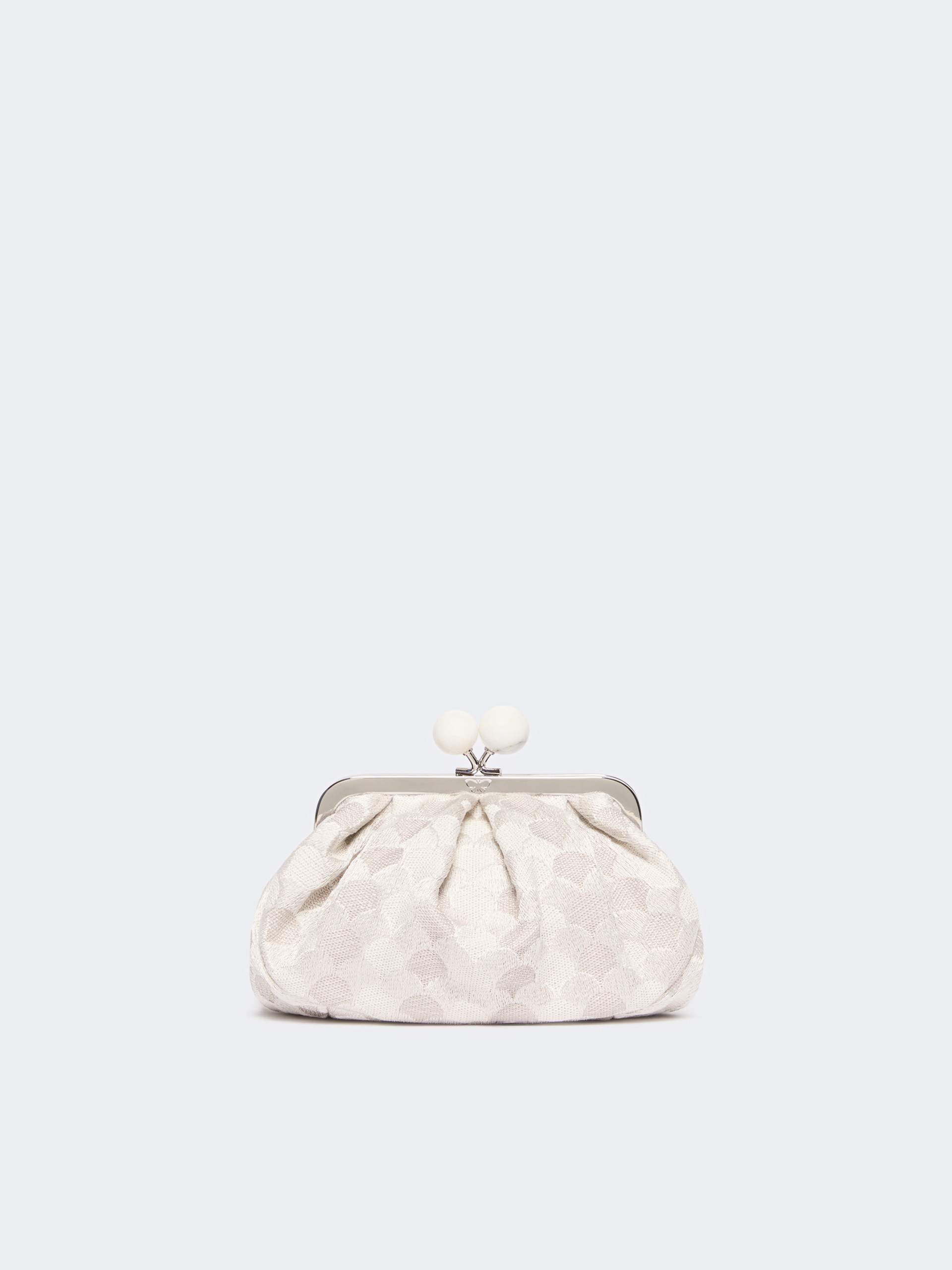 Small Pasticcino Bag in linen, silk and cotton jacquard - WHITE - Weekend Max Mara - 3