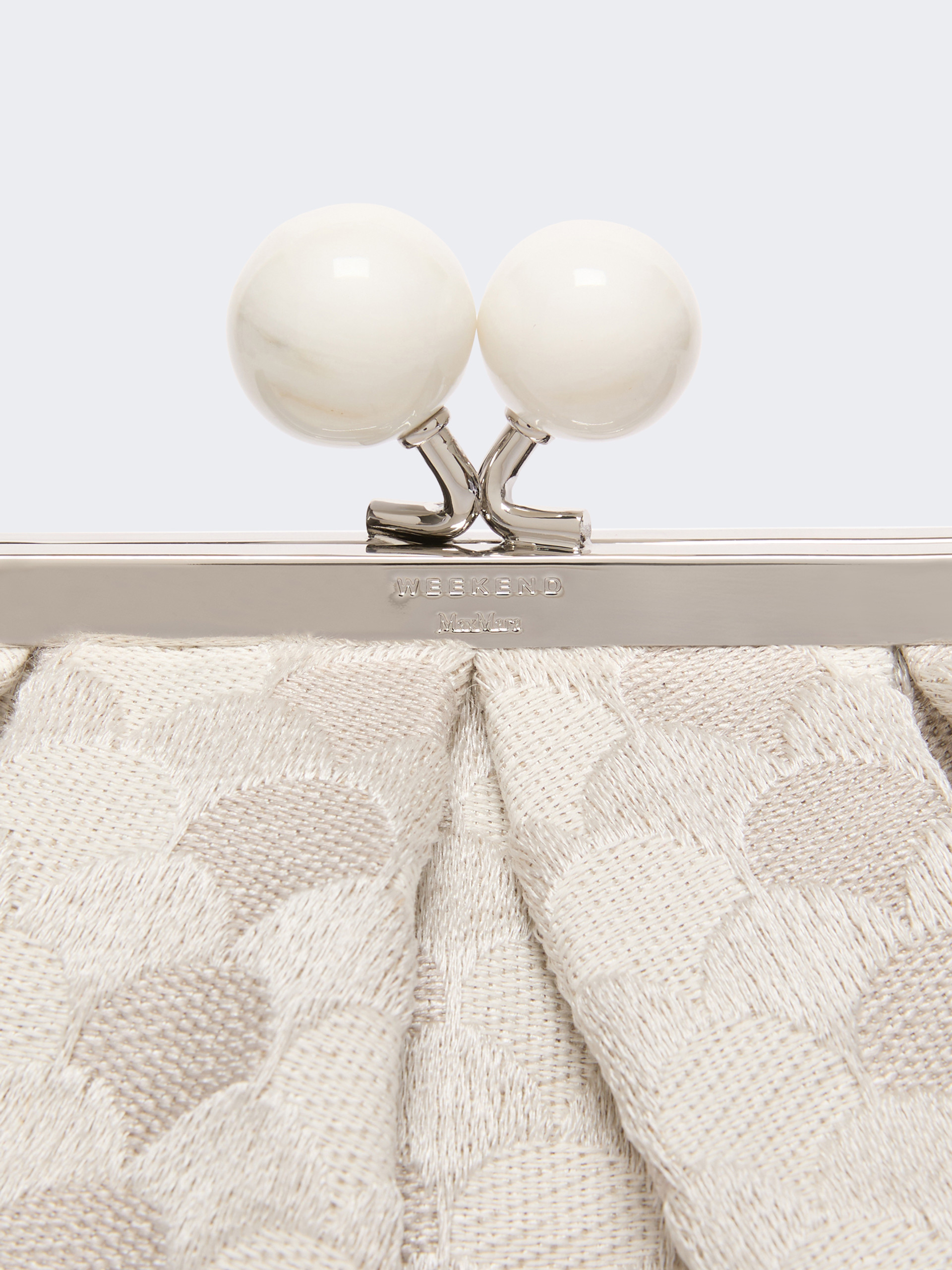 Small Pasticcino Bag in linen, silk and cotton jacquard - WHITE - Weekend Max Mara - 5