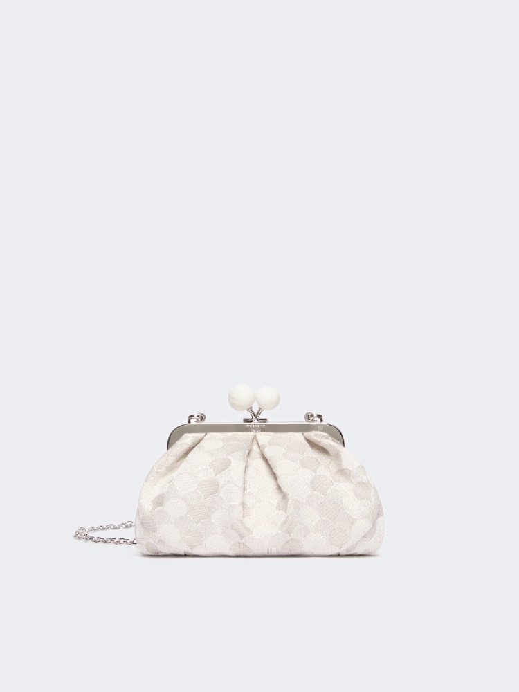 Small Pasticcino Bag in linen, silk and cotton jacquard - WHITE - Weekend Max Mara