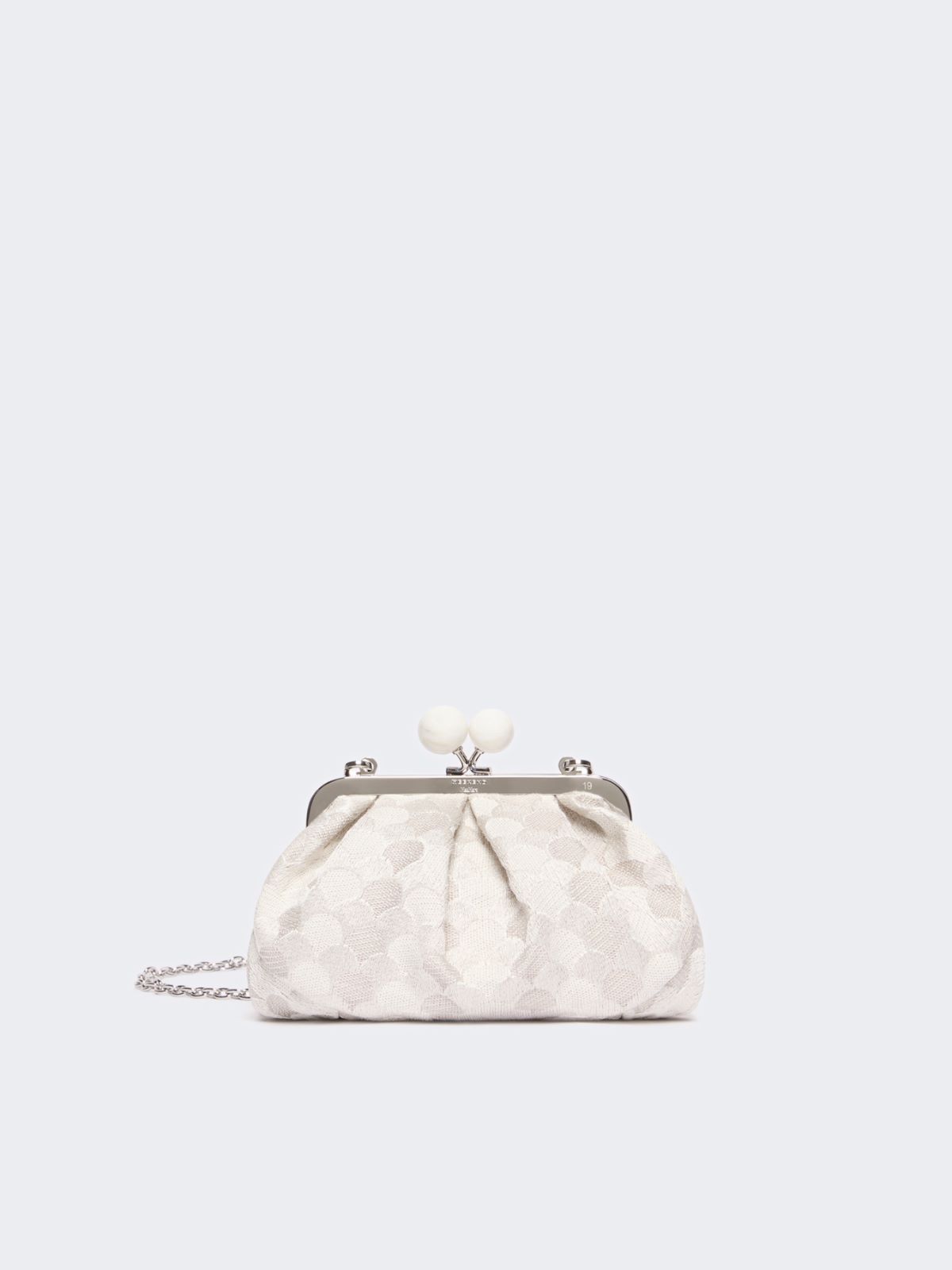 Small Pasticcino Bag in linen, silk and cotton jacquard - WHITE - Weekend Max Mara