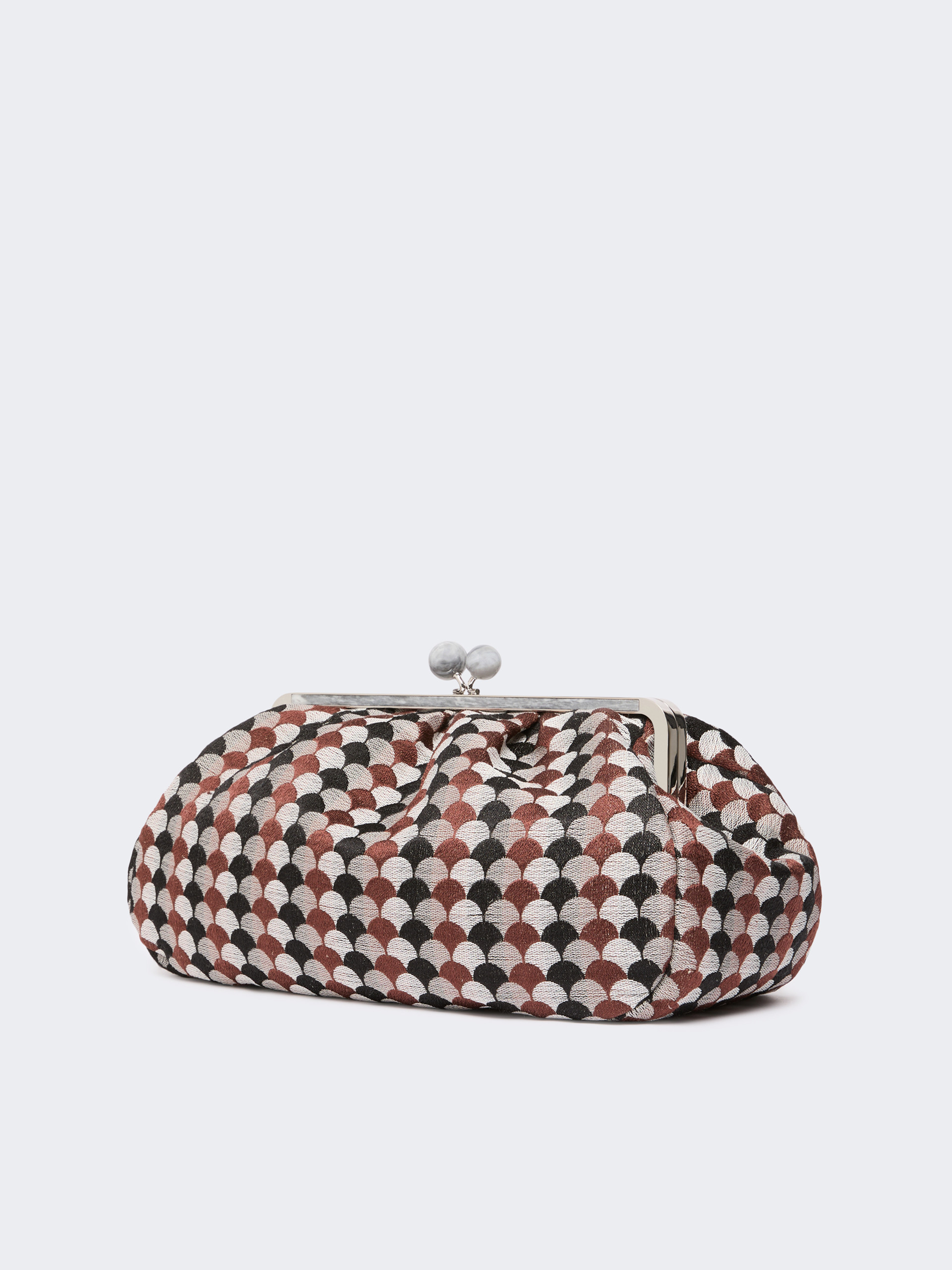 Large Pasticcino Bag in linen, silk and cotton jacquard - COFFEE - Weekend Max Mara - 2