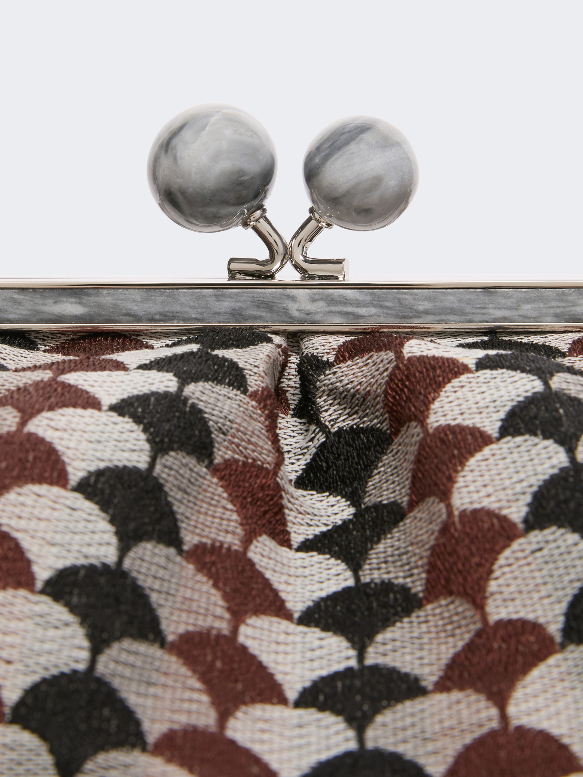 Large Pasticcino Bag in linen, silk and cotton jacquard - COFFEE - Weekend Max Mara - 5