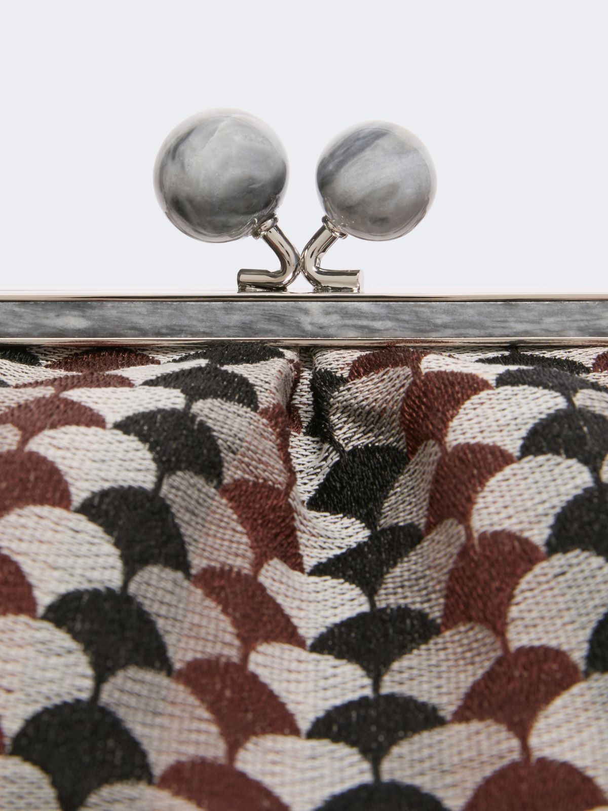 Large Pasticcino Bag in linen, silk and cotton jacquard - COFFEE - Weekend Max Mara - 5