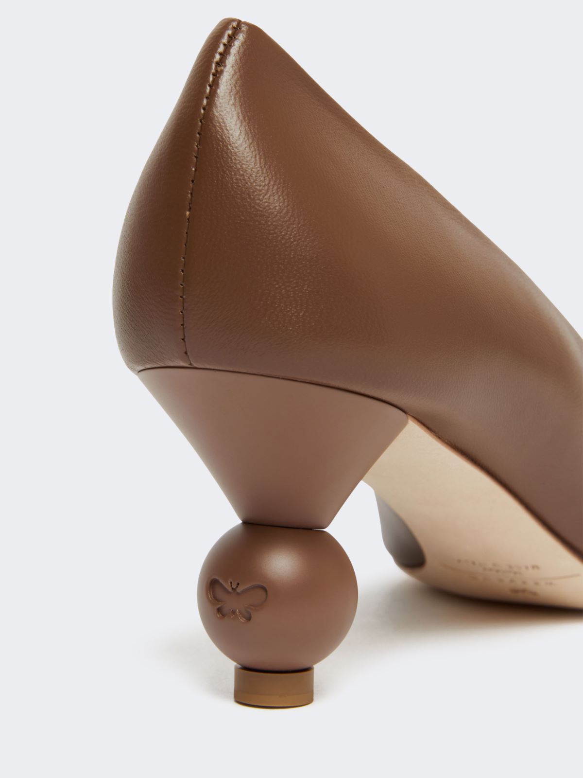 Nappa-finish sheepskin court shoes - TOBACCO - Weekend - 5