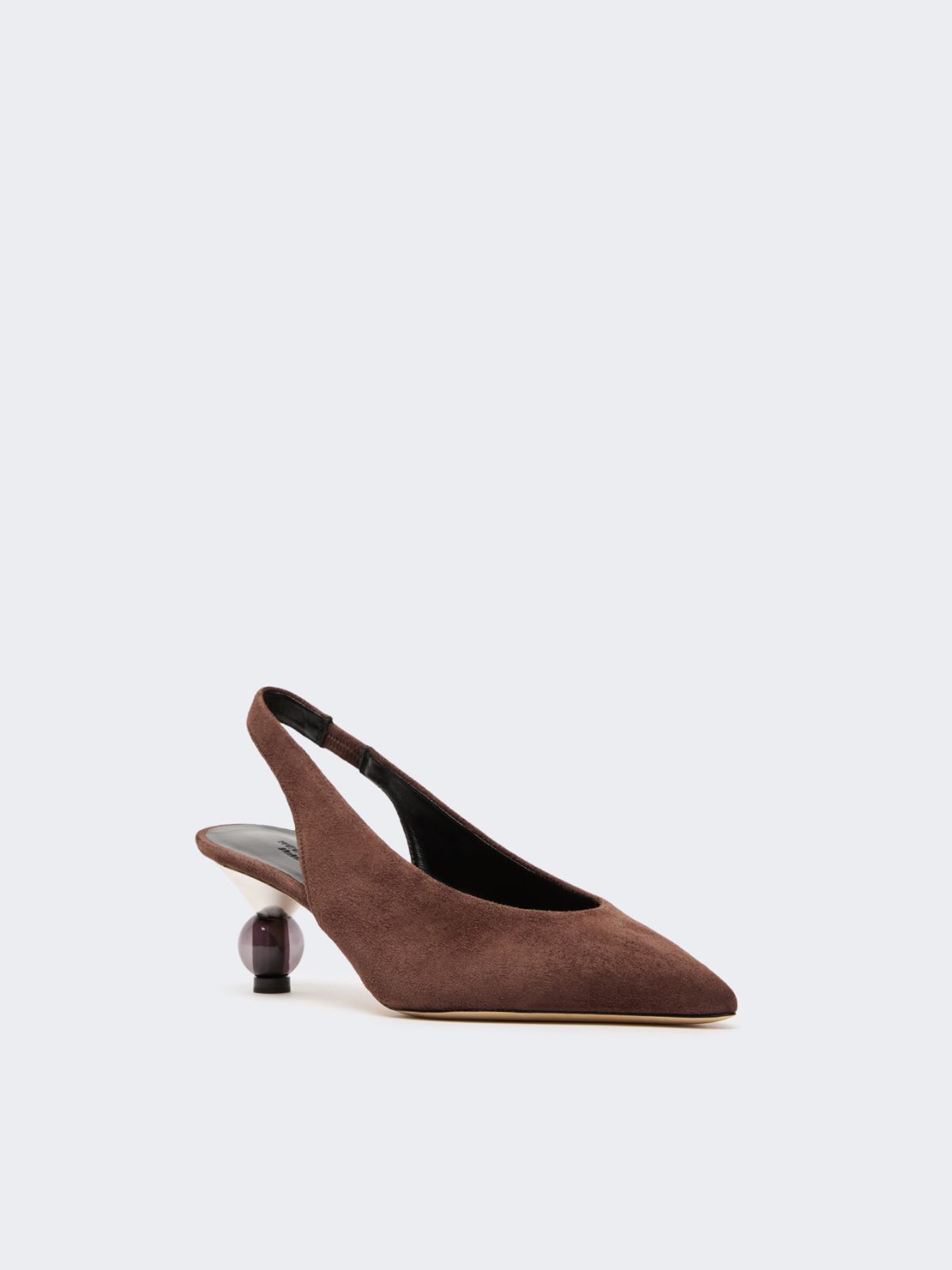 Slingbacks in suede - CHOCOLATE - Weekend Max Mara - 2