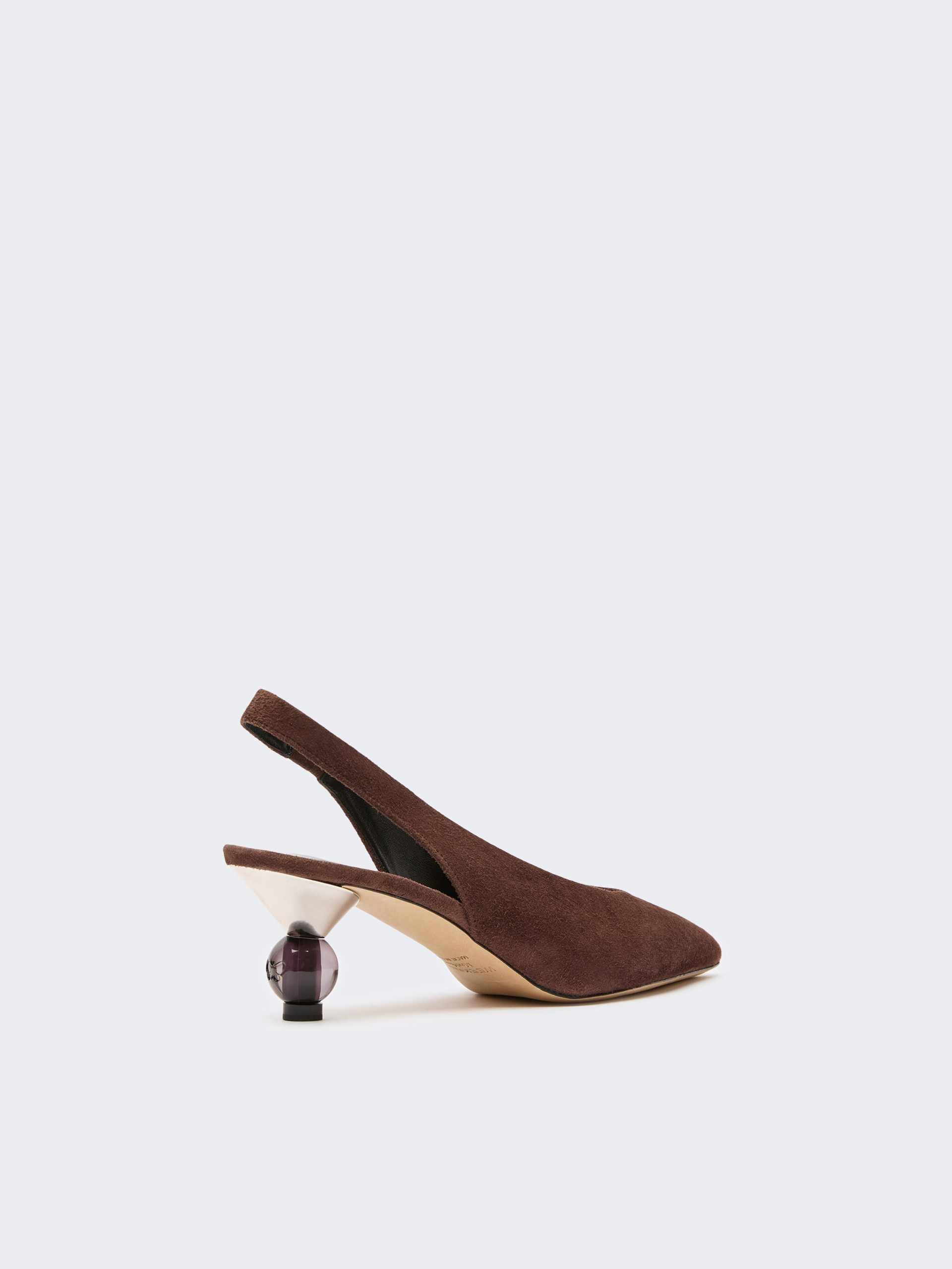 Slingbacks in suede - CHOCOLATE - Weekend Max Mara - 3