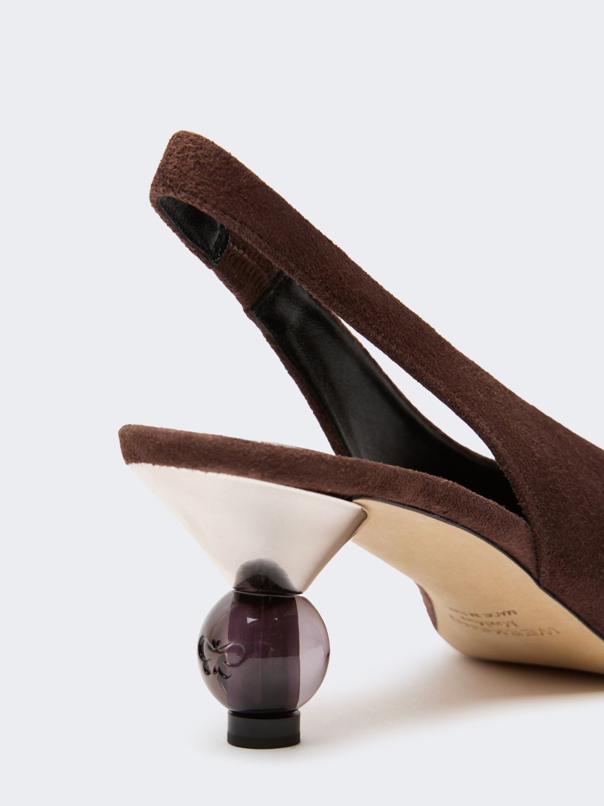 Slingbacks in suede - CHOCOLATE - Weekend Max Mara - 5